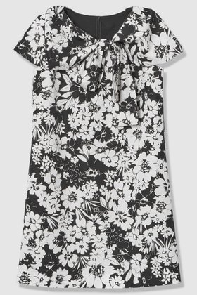 【アルアバイル/allureville】 【LOULOU WILLOUGHBY】モノトーンフラワープリントリボンワンピース人気、トレンドファッション・服の通販 founy(ファニー) ファッション Fashion レディースファッション Fashion for Women ワンピース Dresses チュニック Tunic Tops & Dresses おすすめ Recommended / Our Picks カラフル Colorful Design チュニック Tunic, Long Top フェミニン Feminine, Girly フレア Flare, Flared プリント Print, Printed Pattern モノトーン Monotone, Black and White リボン Ribbon, Bow エレガント 上品 Elegant 夏 Summer 新作・新入荷 New Arrivals / New In |ID:prp329100004941660