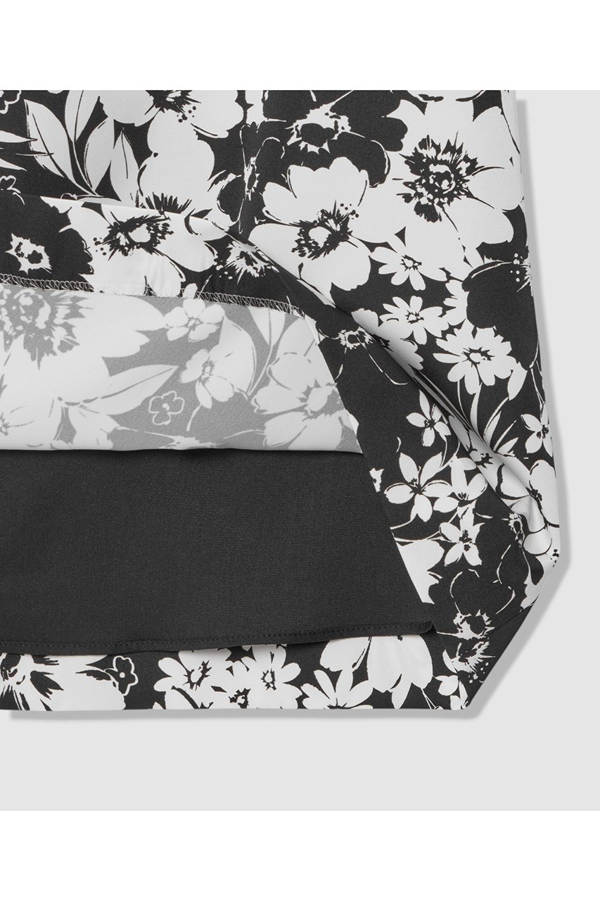 【アルアバイル/allureville】の【LOULOU WILLOUGHBY】モノトーンフラワープリントリボンワンピース 人気、トレンドファッション・服の通販 founy(ファニー) 　ファッション　Fashion　レディースファッション　Fashion for Women　ワンピース　Dresses　チュニック　Tunic Tops & Dresses　おすすめ　Recommended / Our Picks　カラフル　Colorful Design　チュニック　Tunic, Long Top　フェミニン　Feminine, Girly　フレア　Flare, Flared　プリント　Print, Printed Pattern　モノトーン　Monotone, Black and White　リボン　Ribbon, Bow　エレガント 上品　Elegant　夏　Summer　新作・新入荷　New Arrivals / New In　other-7|ID: prp329100004941660 ipo3291000000037088282