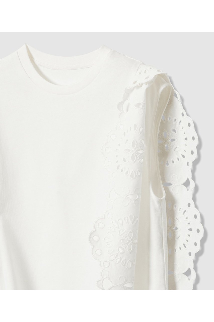 【アルアバイル/allureville】の【LOULOU WILLOUGHBY】スカラレーストリミングTシャツ 人気、トレンドファッション・服の通販 founy(ファニー) 　ファッション　Fashion　レディースファッション　Fashion for Women　トップス・カットソー　Cut & Sew Tops　シャツ・ブラウス・オフィスカジュアル　Elegant Blouses & Button-Ups　ロングTシャツ・Tシャツ　Longline T-Shirts & Tees　カットソー・ベーシックTシャツ　Cut-and-Sewn Tops / Stretch Tees & Basics　おすすめ　Recommended / Our Picks　なめらか　Smooth, Silky Texture　ショート　Short, Short Length　スカラップ　Scallop, Scalloped Edge　スリーブ　Sleeve, Long Sleeve / Short Sleeve　セットアップ　Set-Up, Coordinated Outfit　ノースリーブ　Sleeveless, No-Sleeve　ボックス　Boxy, Box Shape　リネン　Linen, Linen Fabric　夏　Summer　新作・新入荷　New Arrivals / New In　other-4|ID: prp329100004941662 ipo3291000000037088297