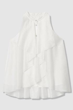 【アルアバイル/allureville】の【LOULOU WILLOUGHBY】ラッフルレイヤーアメスリブラウス 人気、トレンドファッション・服の通販 founy(ファニー) ファッション Fashion レディースファッション Fashion for Women トップス・カットソー Cut & Sew Tops キャミソール&ノースリーブ Camisoles & Sleeveless Tops シャツ・ブラウス・オフィスカジュアル Elegant Blouses & Button-Ups アメリカン American Style エアリー Airy Texture シアー Sheer, See-Through スリーブ Sleeve, Long Sleeve / Short Sleeve トレンド Trend, Trending Now ノースリーブ Sleeveless, No-Sleeve フロント Front, Front Design エレガント 上品 Elegant 新作・新入荷 New Arrivals / New In |ID:prp329100004941665