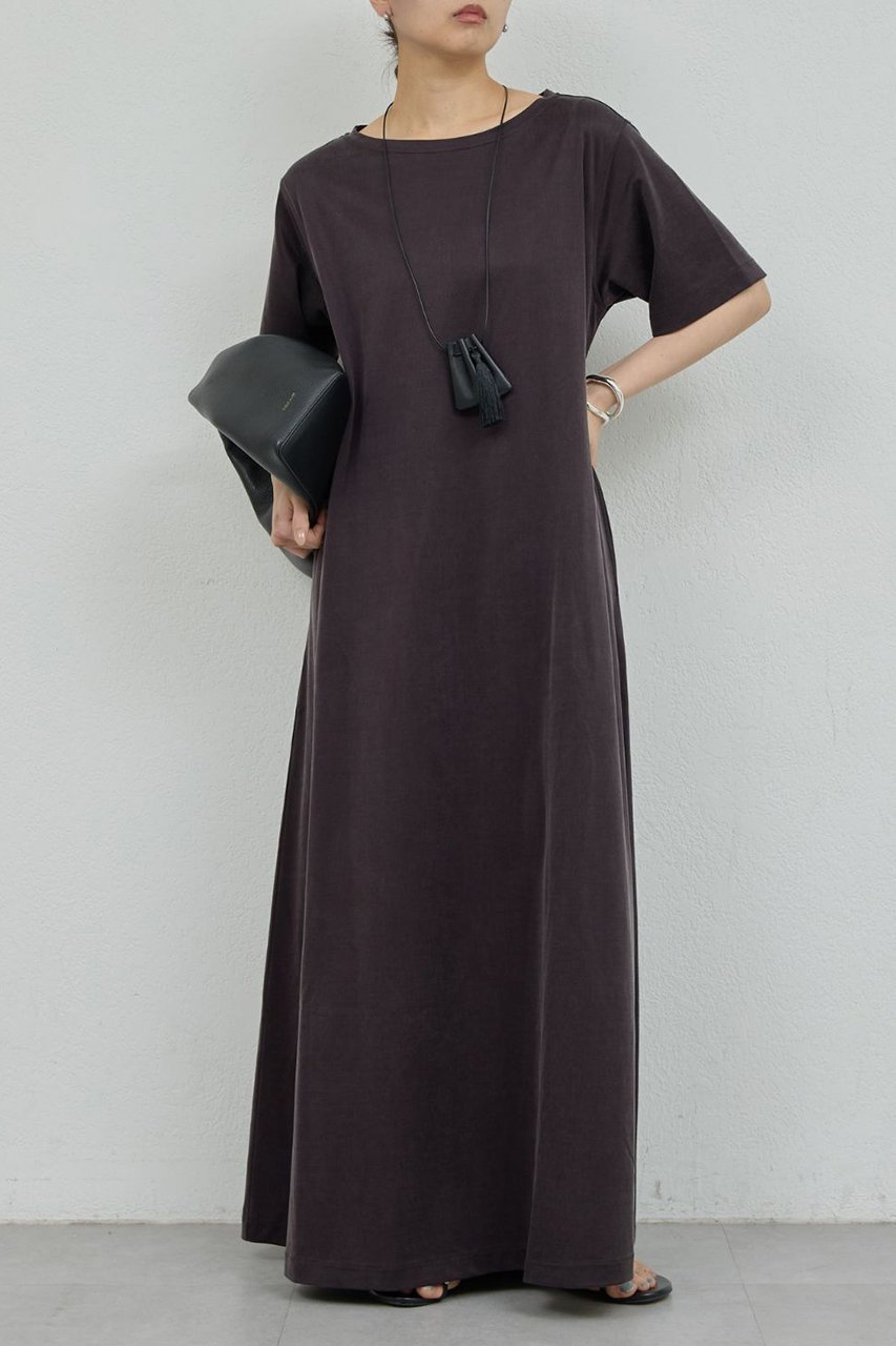 【ガリャルダガランテ/GALLARDAGALANTE】のキュプラジャージードレス インテリア・キッズ・メンズ・レディースファッション・服の通販 founy(ファニー) 　ファッション　Fashion　レディースファッション　Fashion for Women　ワンピース　Dresses　フォーマル・パーティードレス・結婚式用ドレス　Elegant & Casual Dresses　チュニック　Tunic Tops & Dresses　なめらか　Smooth, Silky Texture　キュプラ　Cupro, Eco Fabric　シンプル　Simple, Minimal　ストレッチ　Stretch, Stretchy Fabric　チュニック　Tunic, Long Top　ロング　Long, Long-Length　エレガント 上品　Elegant　新作・新入荷　New Arrivals / New In　ブラウン|ID: prp329100004942409 ipo3291000000037094787