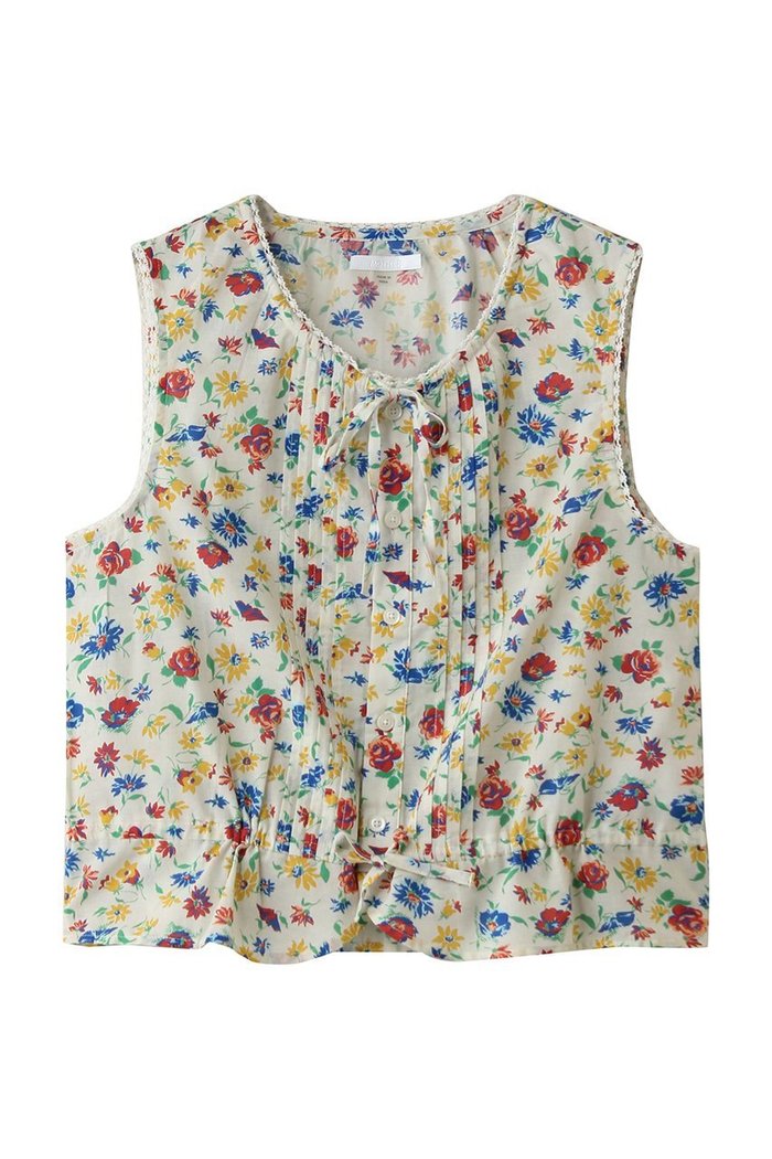 【マザー/MOTHER】のTHE LOVE LETTER TOP フラワープリントブラウス (RWL) インテリア・キッズ・メンズ・レディースファッション・服の通販 founy(ファウニー) https://founy.com/ ファッション Fashion レディースファッション Fashion for Women トップス・カットソー Cut & Sew Tops キャミソール&ノースリーブ Camisoles & Sleeveless Tops シャツ・ブラウス・オフィスカジュアル Elegant Blouses & Button-Ups 花柄・フラワープリント・モチーフ Floral Prints & Motifs / Flower Pattern Tops デニム Denim, Jeans Material ノースリーブ Sleeveless, No-Sleeve フラワー Flower, Floral フレア Flare, Flared プリント Print, Printed Pattern ミックス Mix, Mixed Style リボン Ribbon, Bow 夏 Summer 新作・新入荷 New Arrivals / New In 春 Spring S/S・春夏 SS, Spring/Summer, Warm Season |ID: prp329100004942417 ipo3291000000037094847