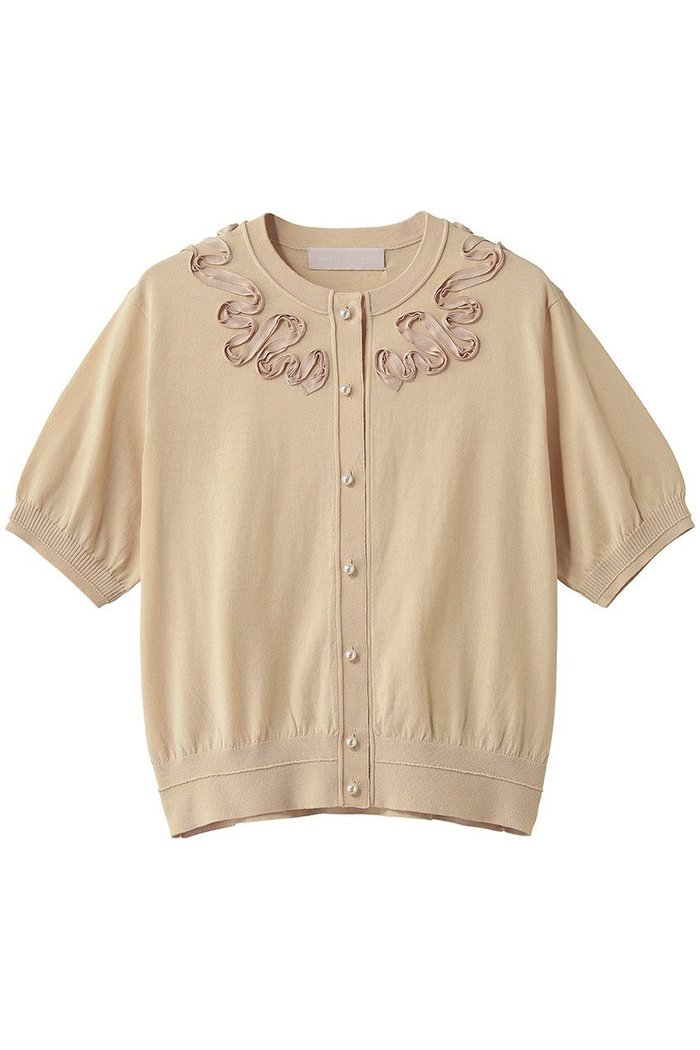 【マリリンムーン/MARILYN MOON】のコットンナイロンコードエンブロイダリーニットカーディガン インテリア・キッズ・メンズ・レディースファッション・服の通販 founy(ファニー) https://founy.com/ ファッション Fashion レディースファッション Fashion for Women トップス・カットソー Cut & Sew Tops ニット Knit Tops & Sweaters カーディガン・羽織り Layered Style Cardigans エレガント 上品 Elegant カーディガン Cardigan, Knitwear コンパクト Compact, Small Size バルーン Balloon, Balloon Silhouette モダン Modern, Contemporary 夏 Summer 新作・新入荷 New Arrivals / New In |ID: prp329100004942418 ipo3291000000037094853