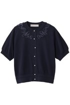 【マリリンムーン/MARILYN MOON】のコットンナイロンコードエンブロイダリーニットカーディガン 人気、トレンドファッション・服の通販 founy(ファニー) ファッション Fashion レディースファッション Fashion for Women トップス・カットソー Cut & Sew Tops ニット Knit Tops & Sweaters カーディガン・羽織り Layered Style Cardigans エレガント 上品 Elegant カーディガン Cardigan, Knitwear コンパクト Compact, Small Size バルーン Balloon, Balloon Silhouette モダン Modern, Contemporary 夏 Summer 新作・新入荷 New Arrivals / New In thumbnail ネイビー|ID: prp329100004942418 ipo3291000000037094855