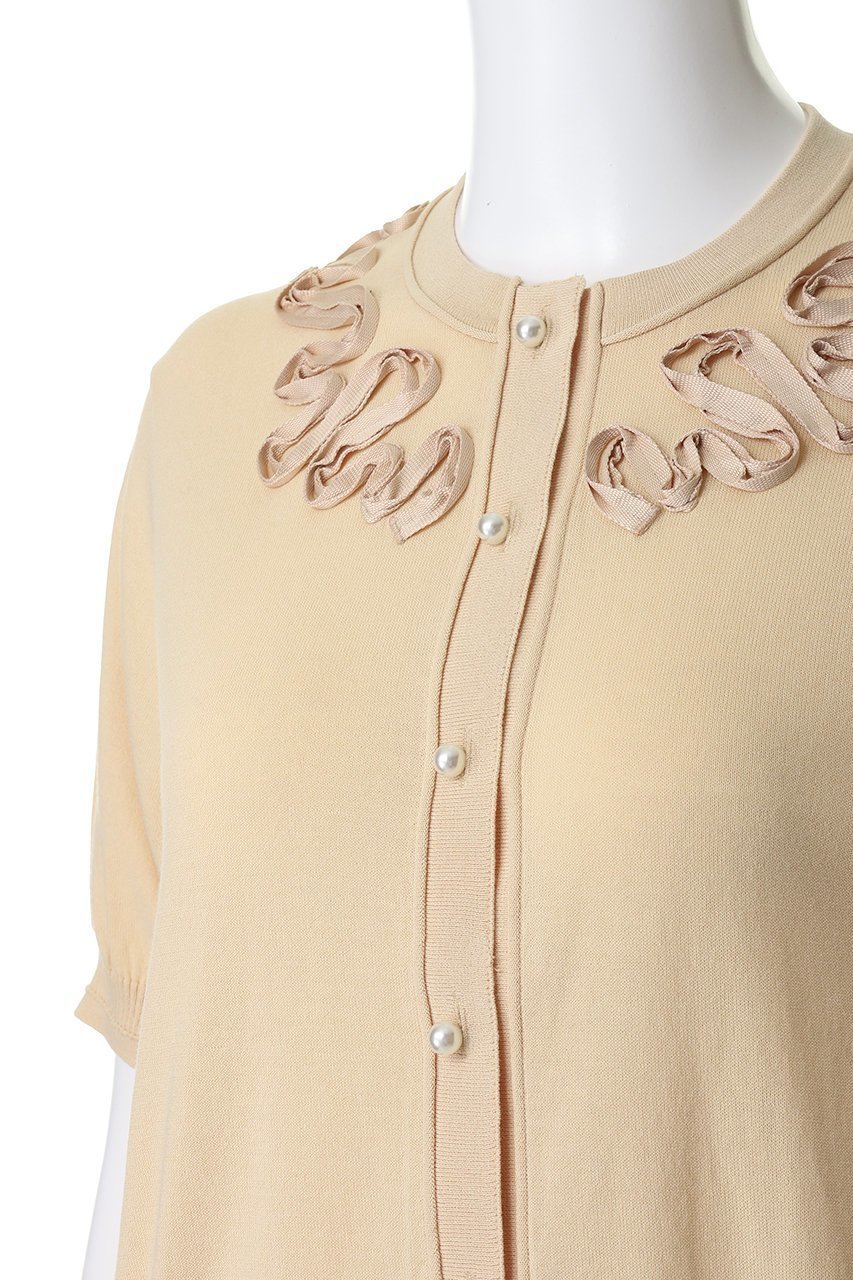 【マリリンムーン/MARILYN MOON】のコットンナイロンコードエンブロイダリーニットカーディガン 人気、トレンドファッション・服の通販 founy(ファニー) 　ファッション　Fashion　レディースファッション　Fashion for Women　トップス・カットソー　Cut & Sew Tops　ニット　Knit Tops & Sweaters　カーディガン・羽織り　Layered Style Cardigans　エレガント 上品　Elegant　カーディガン　Cardigan, Knitwear　コンパクト　Compact, Small Size　バルーン　Balloon, Balloon Silhouette　モダン　Modern, Contemporary　夏　Summer　新作・新入荷　New Arrivals / New In　other-5|ID: prp329100004942418 ipo3291000000037094859