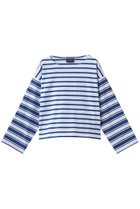 【エリオポール/heliopole】の【Le Minor】CHOUCHOU ボーダーショートカットソー 人気、トレンドファッション・服の通販 founy(ファニー) ファッション Fashion レディースファッション Fashion for Women トップス・カットソー Cut & Sew Tops シャツ・ブラウス・オフィスカジュアル Elegant Blouses & Button-Ups ロングTシャツ・Tシャツ Longline T-Shirts & Tees カットソー・ベーシックTシャツ Cut-and-Sewn Tops / Stretch Tees & Basics カットソー Cut and Sewn Top コンパクト Compact, Small Size スラックス Slacks, Dress Pants スリーブ Sleeve, Long Sleeve / Short Sleeve デニム Denim, Jeans Material ボーダー Border, Stripe ロング Long, Long-Length 夏 Summer 定番 Standard, Basic Item 新作・新入荷 New Arrivals / New In 春 Spring S/S・春夏 SS, Spring/Summer, Warm Season thumbnail ブルー|ID: prp329100004942444 ipo3291000000037095003