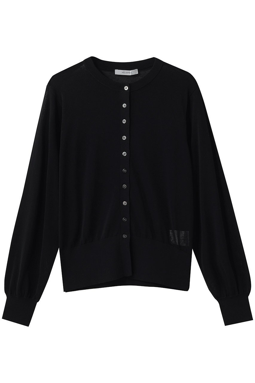 【エリオポール/heliopole】のシアーニットカーディガン インテリア・キッズ・メンズ・レディースファッション・服の通販 founy(ファニー) 　ファッション　Fashion　レディースファッション　Fashion for Women　トップス・カットソー　Cut & Sew Tops　ニット　Knit Tops & Sweaters　カーディガン・羽織り　Layered Style Cardigans　おすすめ　Recommended / Our Picks　カーディガン　Cardigan, Knitwear　シアー　Sheer, See-Through　シンプル　Simple, Minimal　セットアップ　Set-Up, Coordinated Outfit　ボーダー　Border, Stripe　夏　Summer　新作・新入荷　New Arrivals / New In　ブラック|ID: prp329100004942445 ipo3291000000037095011