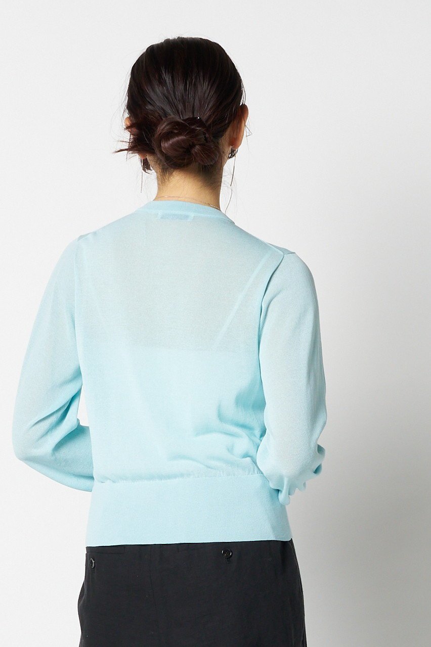 【エリオポール/heliopole】のシアーニットカーディガン 人気、トレンドファッション・服の通販 founy(ファニー) 　ファッション　Fashion　レディースファッション　Fashion for Women　トップス・カットソー　Cut & Sew Tops　ニット　Knit Tops & Sweaters　カーディガン・羽織り　Layered Style Cardigans　おすすめ　Recommended / Our Picks　カーディガン　Cardigan, Knitwear　シアー　Sheer, See-Through　シンプル　Simple, Minimal　セットアップ　Set-Up, Coordinated Outfit　ボーダー　Border, Stripe　夏　Summer　新作・新入荷　New Arrivals / New In　other-8|ID: prp329100004942445 ipo3291000000037095019