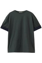 【エリオポール/heliopole】のコットンコントラストカフ Tシャツ 人気、トレンドファッション・服の通販 founy(ファニー) ファッション Fashion レディースファッション Fashion for Women トップス・カットソー Cut & Sew Tops シャツ・ブラウス・オフィスカジュアル Elegant Blouses & Button-Ups ロングTシャツ・Tシャツ Longline T-Shirts & Tees カットソー・ベーシックTシャツ Cut-and-Sewn Tops / Stretch Tees & Basics なめらか Smooth, Silky Texture ショート Short, Short Length シンプル Simple, Minimal スリーブ Sleeve, Long Sleeve / Short Sleeve 半袖 Short Sleeve, Half Sleeve 新作・新入荷 New Arrivals / New In thumbnail ダークグリーン|ID: prp329100004942446 ipo3291000000037095022