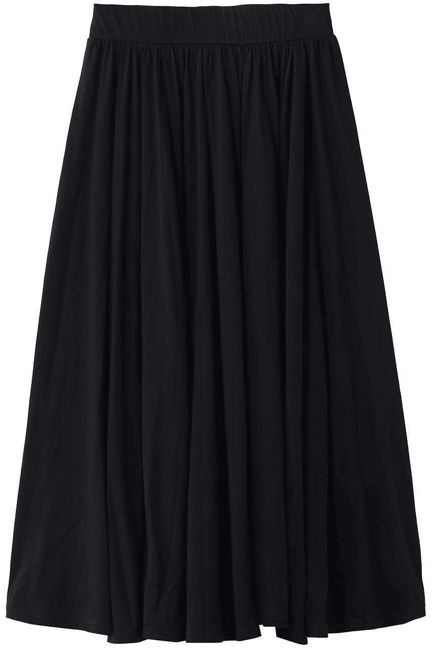 【エリオポール/heliopole】のコットンジャージースカート インテリア・キッズ・メンズ・レディースファッション・服の通販 founy(ファニー) 　ファッション　Fashion　レディースファッション　Fashion for Women　スカート　Skirts　ロングスカート　Long Skirts / Maxi & Midi Skirts　ギャザー　Gathered, Ruffled　フレア　Flare, Flared　ロング　Long, Long-Length　新作・新入荷　New Arrivals / New In　ブラック|ID: prp329100004942447 ipo3291000000037095029