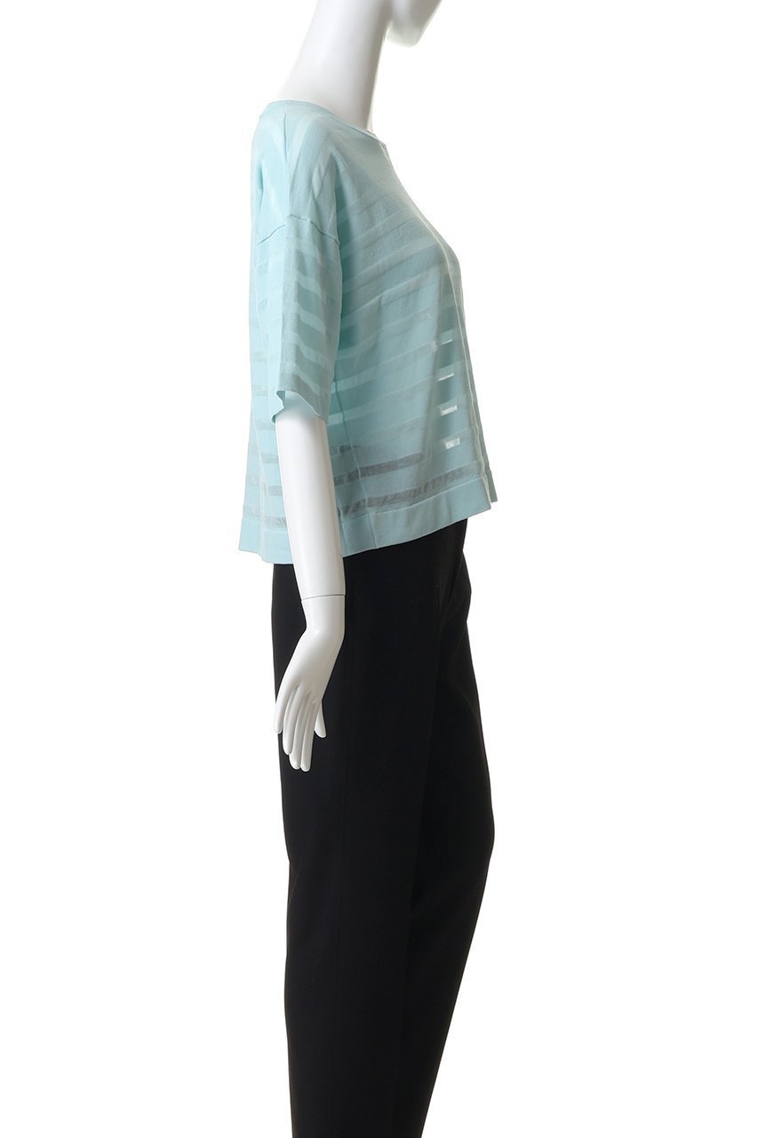 【エリオポール/heliopole】のシアーボーダーニットクルーネック 人気、トレンドファッション・服の通販 founy(ファニー) 　ファッション　Fashion　レディースファッション　Fashion for Women　トップス・カットソー　Cut & Sew Tops　ニット　Knit Tops & Sweaters　カジュアルプルオーバー・ニットトップス　Pullovers & Knit Tops / Casual Pullovers　おすすめ　Recommended / Our Picks　カーディガン　Cardigan, Knitwear　シアー　Sheer, See-Through　セットアップ　Set-Up, Coordinated Outfit　ボーダー　Border, Stripe　夏　Summer　新作・新入荷　New Arrivals / New In　other-3|ID: prp329100004942448 ipo3291000000037095044