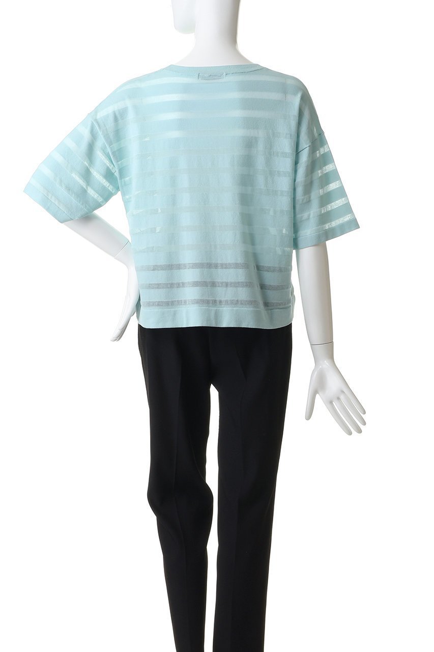 【エリオポール/heliopole】のシアーボーダーニットクルーネック 人気、トレンドファッション・服の通販 founy(ファニー) 　ファッション　Fashion　レディースファッション　Fashion for Women　トップス・カットソー　Cut & Sew Tops　ニット　Knit Tops & Sweaters　カジュアルプルオーバー・ニットトップス　Pullovers & Knit Tops / Casual Pullovers　おすすめ　Recommended / Our Picks　カーディガン　Cardigan, Knitwear　シアー　Sheer, See-Through　セットアップ　Set-Up, Coordinated Outfit　ボーダー　Border, Stripe　夏　Summer　新作・新入荷　New Arrivals / New In　other-4|ID: prp329100004942448 ipo3291000000037095045