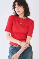 【ウィムガゼット/Whim Gazette】の半袖クルーネックテレコカットソー 人気、トレンドファッション・服の通販 founy(ファニー) ファッション Fashion レディースファッション Fashion for Women トップス・カットソー Cut & Sew Tops シャツ・ブラウス・オフィスカジュアル Elegant Blouses & Button-Ups ロングTシャツ・Tシャツ Longline T-Shirts & Tees カットソー・ベーシックTシャツ Cut-and-Sewn Tops / Stretch Tees & Basics インナー Innerwear カットソー Cut and Sewn Top ショート Short, Short Length シンプル Simple, Minimal ジャケット Jacket, Outerwear スマート Smart, Elegant スリーブ Sleeve, Long Sleeve / Short Sleeve テレコ Ribbed, Rib Stitch フィット Fit, Slim Fit フェミニン Feminine, Girly ブライト Bright, Shiny プレミアム Premium, High-End ベーシック Basic, Essential ボトム Bottoms, Lower Wear 半袖 Short Sleeve, Half Sleeve エレガント 上品 Elegant 新作・新入荷 New Arrivals / New In thumbnail レッド|ID: prp329100004942451 ipo3291000000037095067