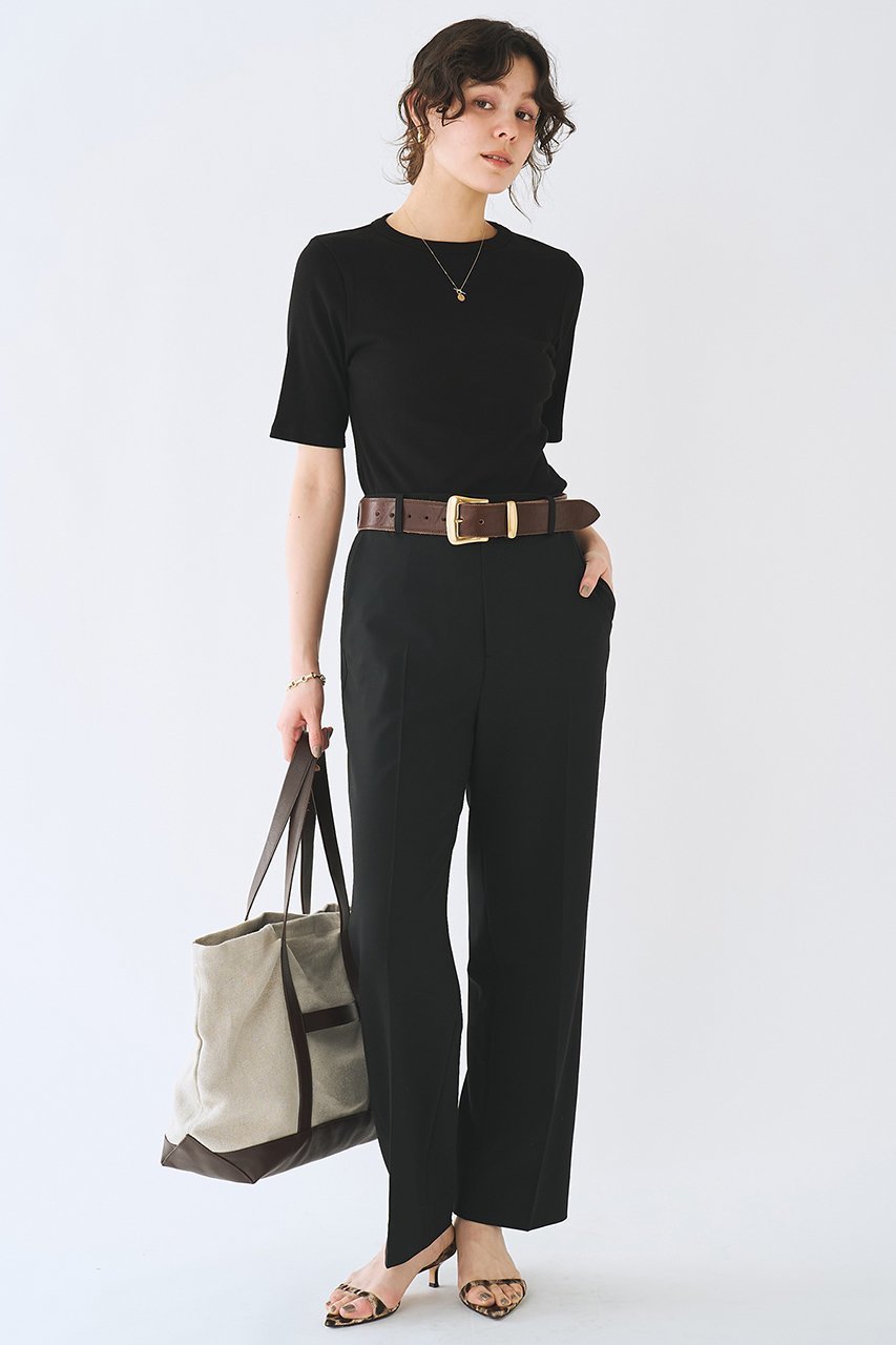 【ウィムガゼット/Whim Gazette】の半袖クルーネックテレコカットソー 人気、トレンドファッション・服の通販 founy(ファニー) 　ファッション　Fashion　レディースファッション　Fashion for Women　トップス・カットソー　Cut & Sew Tops　シャツ・ブラウス・オフィスカジュアル　Elegant Blouses & Button-Ups　ロングTシャツ・Tシャツ　Longline T-Shirts & Tees　カットソー・ベーシックTシャツ　Cut-and-Sewn Tops / Stretch Tees & Basics　インナー　Innerwear　カットソー　Cut and Sewn Top　ショート　Short, Short Length　シンプル　Simple, Minimal　ジャケット　Jacket, Outerwear　スマート　Smart, Elegant　スリーブ　Sleeve, Long Sleeve / Short Sleeve　テレコ　Ribbed, Rib Stitch　フィット　Fit, Slim Fit　フェミニン　Feminine, Girly　ブライト　Bright, Shiny　プレミアム　Premium, High-End　ベーシック　Basic, Essential　ボトム　Bottoms, Lower Wear　半袖　Short Sleeve, Half Sleeve　エレガント 上品　Elegant　新作・新入荷　New Arrivals / New In　other-2|ID: prp329100004942451 ipo3291000000037095069