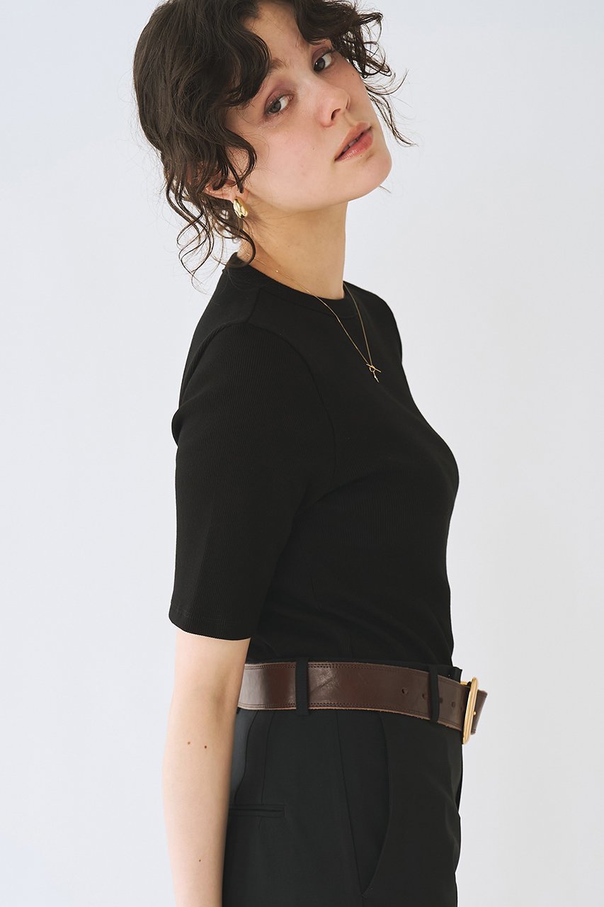 【ウィムガゼット/Whim Gazette】の半袖クルーネックテレコカットソー 人気、トレンドファッション・服の通販 founy(ファニー) 　ファッション　Fashion　レディースファッション　Fashion for Women　トップス・カットソー　Cut & Sew Tops　シャツ・ブラウス・オフィスカジュアル　Elegant Blouses & Button-Ups　ロングTシャツ・Tシャツ　Longline T-Shirts & Tees　カットソー・ベーシックTシャツ　Cut-and-Sewn Tops / Stretch Tees & Basics　インナー　Innerwear　カットソー　Cut and Sewn Top　ショート　Short, Short Length　シンプル　Simple, Minimal　ジャケット　Jacket, Outerwear　スマート　Smart, Elegant　スリーブ　Sleeve, Long Sleeve / Short Sleeve　テレコ　Ribbed, Rib Stitch　フィット　Fit, Slim Fit　フェミニン　Feminine, Girly　ブライト　Bright, Shiny　プレミアム　Premium, High-End　ベーシック　Basic, Essential　ボトム　Bottoms, Lower Wear　半袖　Short Sleeve, Half Sleeve　エレガント 上品　Elegant　新作・新入荷　New Arrivals / New In　other-5|ID: prp329100004942451 ipo3291000000037095072