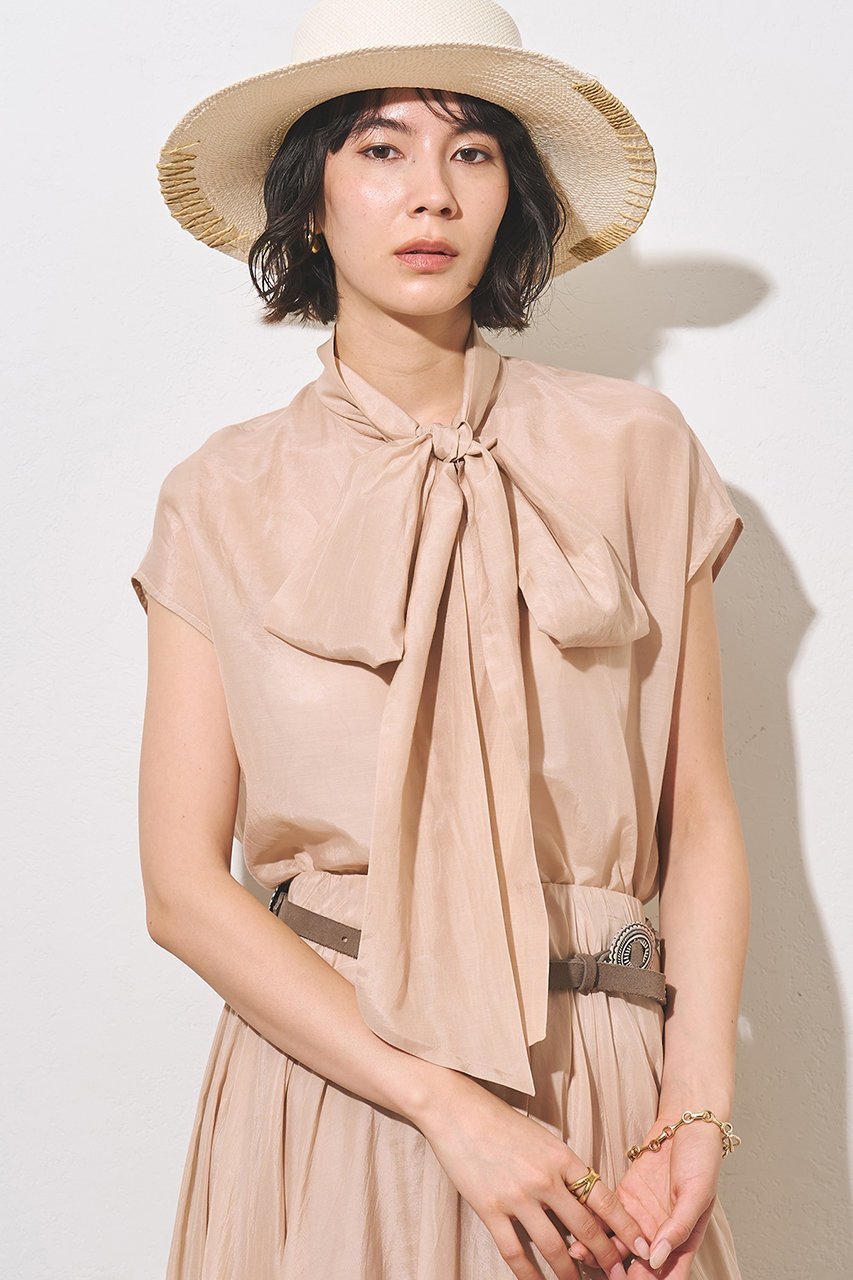【ウィムガゼット/Whim Gazette】の【WEB&一部店舗限定カラーあり】コットンシルクボウブラウス インテリア・キッズ・メンズ・レディースファッション・服の通販 founy(ファニー) 　ファッション　Fashion　レディースファッション　Fashion for Women　トップス・カットソー　Cut & Sew Tops　シャツ・ブラウス・オフィスカジュアル　Elegant Blouses & Button-Ups　おすすめ　Recommended / Our Picks　エレガント 上品　Elegant　ショート　Short, Short Length　シルク　Silk, 100% Silk　シンプル　Simple, Minimal　スリーブ　Sleeve, Long Sleeve / Short Sleeve　セットアップ　Set-Up, Coordinated Outfit　フレンチ　French, French Style　ベビー　Baby, Babywear　ボトム　Bottoms, Lower Wear　新作・新入荷　New Arrivals / New In　ベビーピンク|ID: prp329100004942452 ipo3291000000037095076