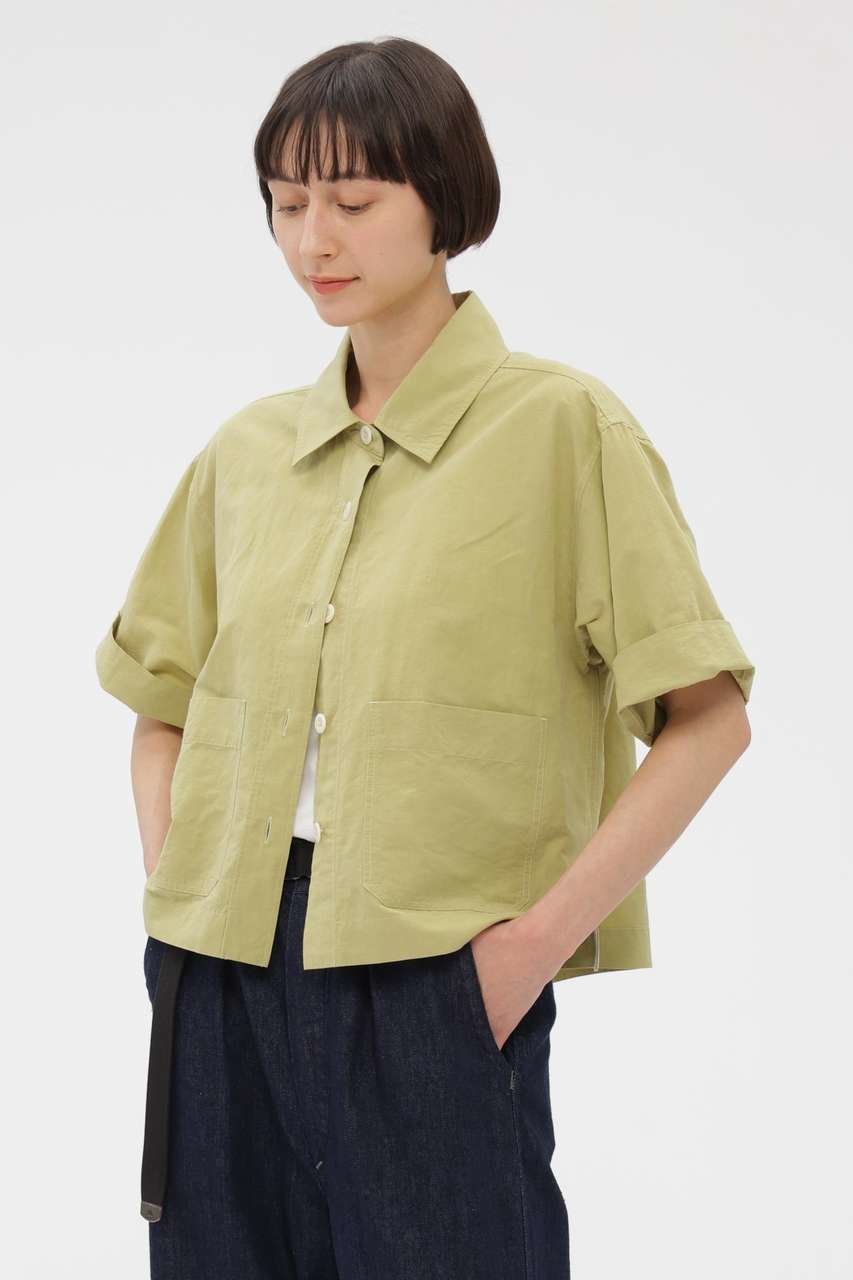 【マーガレットハウエル/MARGARET HOWELL】のHIGH COUNT DRY COTTON LINEN SHIRT インテリア・キッズ・メンズ・レディースファッション・服の通販 founy(ファニー) 　ファッション　Fashion　レディースファッション　Fashion for Women　トップス・カットソー　Cut & Sew Tops　シャツ・ブラウス・オフィスカジュアル　Elegant Blouses & Button-Ups　コンパクト　Compact, Small Size　ショート　Short, Short Length　スリーブ　Sleeve, Long Sleeve / Short Sleeve　ポケット　Pocket, Pocket Detail　リネン　Linen, Linen Fabric　ワイド　Wide, Wide Fit　新作・新入荷　New Arrivals / New In　イエロー|ID: prp329100004942459 ipo3291000000037095124