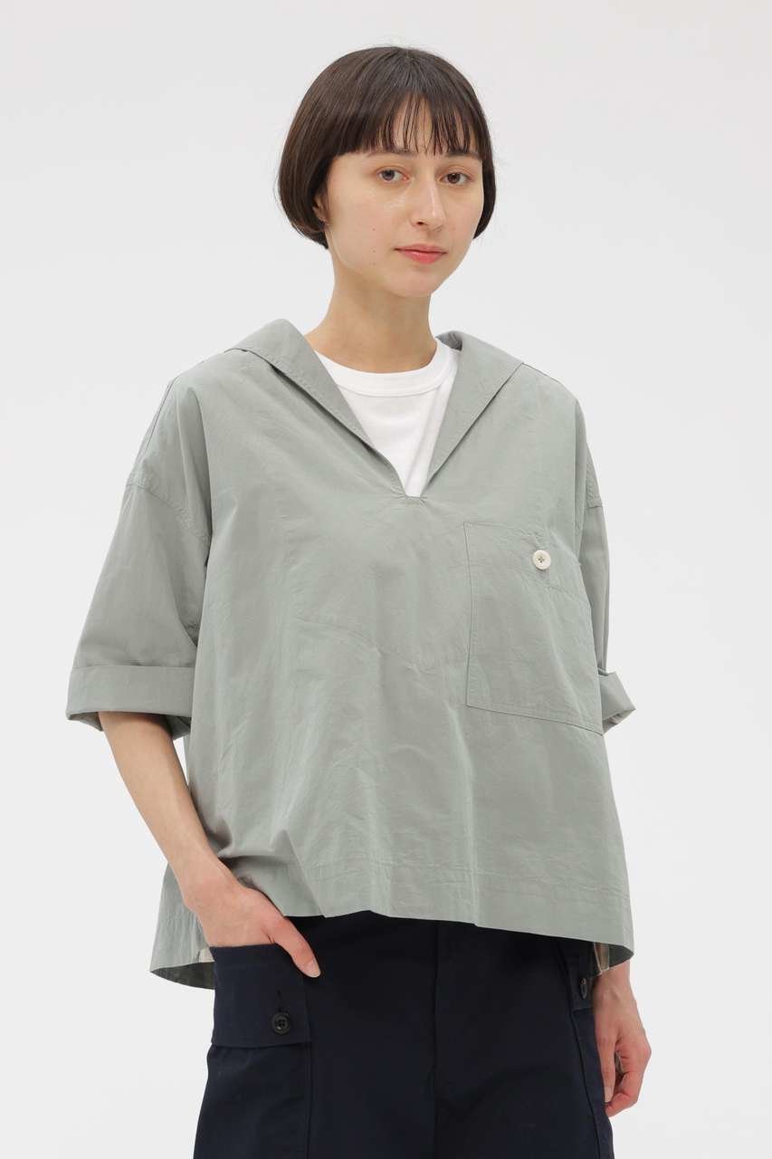 【マーガレットハウエル/MARGARET HOWELL】のSANDED COTTON LINEN SHIRT インテリア・キッズ・メンズ・レディースファッション・服の通販 founy(ファニー) 　ファッション　Fashion　レディースファッション　Fashion for Women　トップス・カットソー　Cut & Sew Tops　シャツ・ブラウス・オフィスカジュアル　Elegant Blouses & Button-Ups　コンパクト　Compact, Small Size　ショート　Short, Short Length　スリーブ　Sleeve, Long Sleeve / Short Sleeve　ハーフ　Half, Half-Length　ポケット　Pocket, Pocket Detail　リネン　Linen, Linen Fabric　ワイド　Wide, Wide Fit　夏　Summer　新作・新入荷　New Arrivals / New In　グレー|ID: prp329100004942460 ipo3291000000037095134