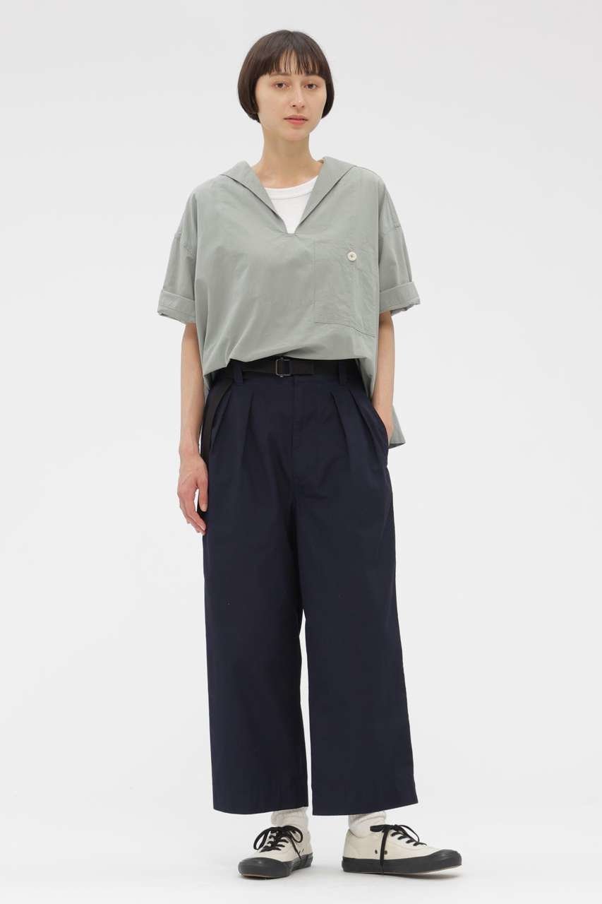 【マーガレットハウエル/MARGARET HOWELL】のFINE COMPACT COTTON POPLIN TROUSERS インテリア・キッズ・メンズ・レディースファッション・服の通販 founy(ファニー) 　ファッション　Fashion　レディースファッション　Fashion for Women　パンツ　Pants & Trousers　フロント　Front, Front Design　ポケット　Pocket, Pocket Detail　ループ　Loop, Loop Knit　新作・新入荷　New Arrivals / New In　ネイビー|ID: prp329100004942461 ipo3291000000037095142