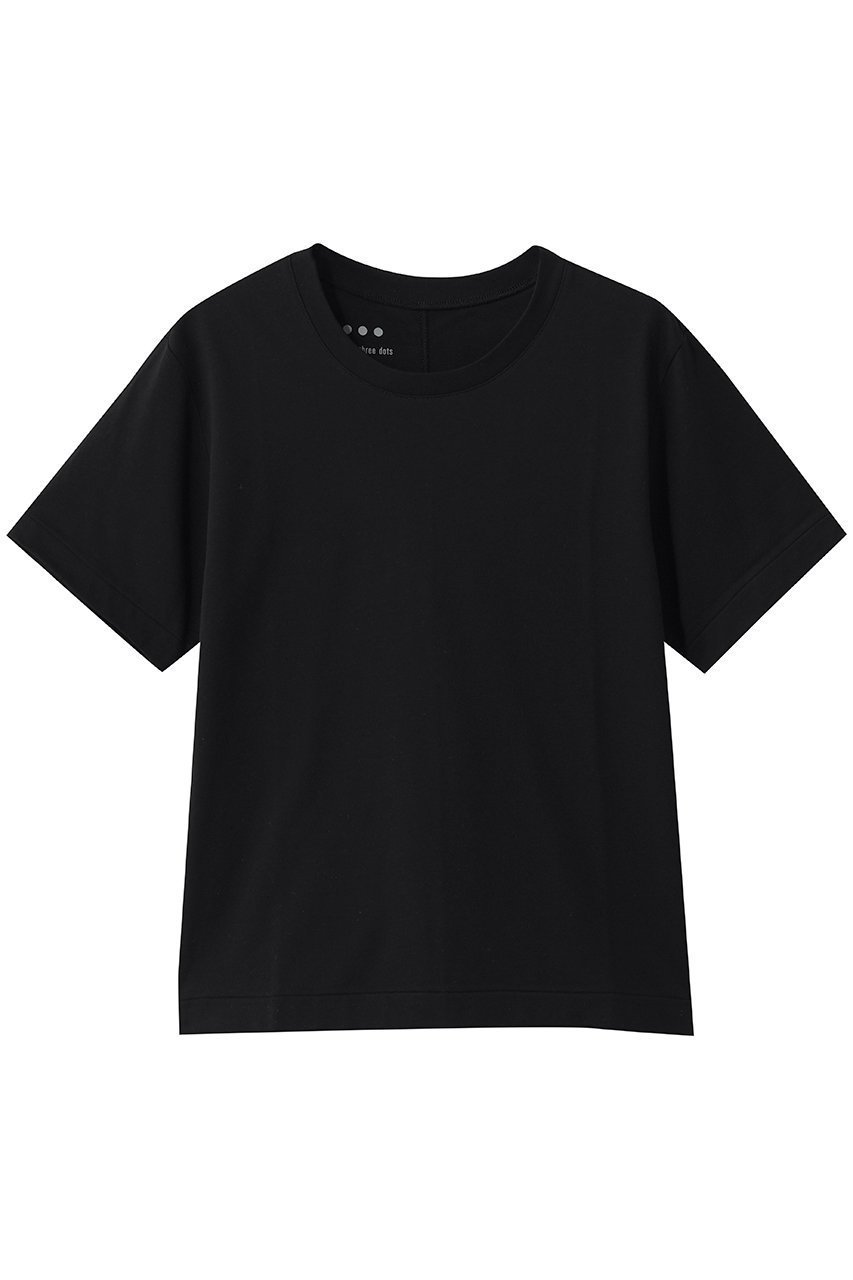 【エリオポール/heliopole】の【THREE DOTS】Powdery cotton boy s alex インテリア・キッズ・メンズ・レディースファッション・服の通販 founy(ファニー) 　ファッション　Fashion　レディースファッション　Fashion for Women　トップス・カットソー　Cut & Sew Tops　シャツ・ブラウス・オフィスカジュアル　Elegant Blouses & Button-Ups　ロングTシャツ・Tシャツ　Longline T-Shirts & Tees　カットソー・ベーシックTシャツ　Cut-and-Sewn Tops / Stretch Tees & Basics　コンパクト　Compact, Small Size　ショート　Short, Short Length　スリーブ　Sleeve, Long Sleeve / Short Sleeve　ハーフ　Half, Half-Length　ボックス　Boxy, Box Shape　新作・新入荷　New Arrivals / New In　ブラック|ID: prp329100004942480 ipo3291000000037095279