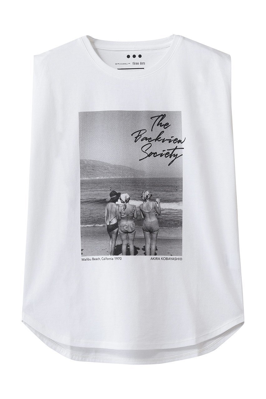 【エリオポール/heliopole】の【THREE DOTS】GRAPHIC タンクトップ インテリア・キッズ・メンズ・レディースファッション・服の通販 founy(ファニー) 　ファッション　Fashion　レディースファッション　Fashion for Women　トップス・カットソー　Cut & Sew Tops　キャミソール&ノースリーブ　Camisoles & Sleeveless Tops　シャツ・ブラウス・オフィスカジュアル　Elegant Blouses & Button-Ups　ロングTシャツ・Tシャツ　Longline T-Shirts & Tees　カットソー・ベーシックTシャツ　Cut-and-Sewn Tops / Stretch Tees & Basics　キャミソール　Camisole, Spaghetti Strap Top　グラフィック　Graphic, Graphic Design　タンク　Tank Top, Sleeveless Top　フロント　Front, Front Design　プリント　Print, Printed Pattern　ラウンド　Round, Round Neck　夏　Summer　新作・新入荷　New Arrivals / New In　春　Spring　S/S・春夏　SS, Spring/Summer, Warm Season　ライトグレー|ID: prp329100004942481 ipo3291000000037095287