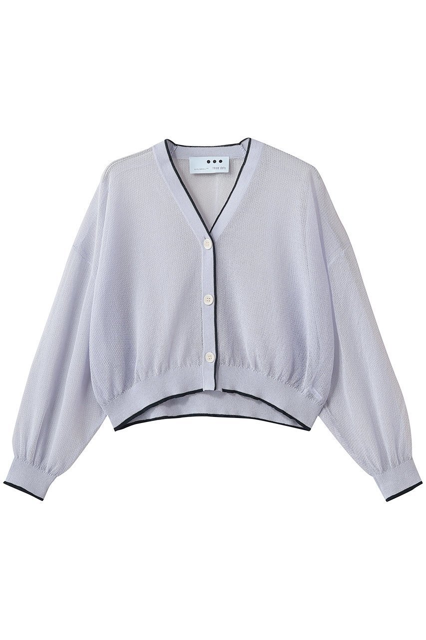 【エリオポール/heliopole】の【THREE DOTS】ALORA シアーカーディガン インテリア・キッズ・メンズ・レディースファッション・服の通販 founy(ファニー) 　ファッション　Fashion　レディースファッション　Fashion for Women　トップス・カットソー　Cut & Sew Tops　ニット　Knit Tops & Sweaters　カーディガン・羽織り　Layered Style Cardigans　エアリー　Airy Texture　カーディガン　Cardigan, Knitwear　シアー　Sheer, See-Through　スリーブ　Sleeve, Long Sleeve / Short Sleeve　パイピング　Piping, Trim Design　フェミニン　Feminine, Girly　ロング　Long, Long-Length　夏　Summer　新作・新入荷　New Arrivals / New In　春　Spring　S/S・春夏　SS, Spring/Summer, Warm Season　ライラック|ID: prp329100004942483 ipo3291000000037095301