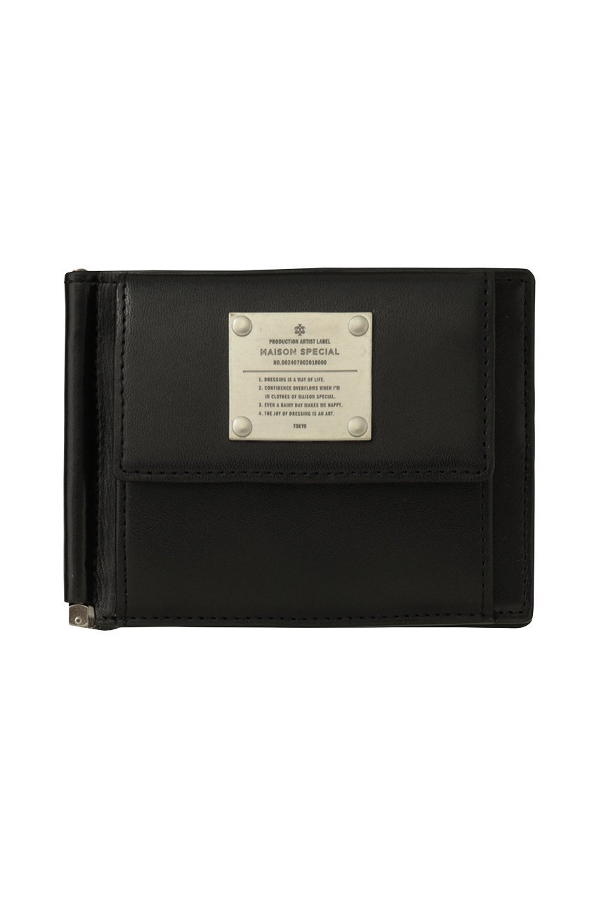 【メゾンスペシャル/MAISON SPECIAL】のマネークリップウォレット メタルプレート付き インテリア・キッズ・メンズ・レディースファッション・服の通販 founy(ファニー) 　ファッション　Fashion　レディースファッション　Fashion for Women　ミニ財布・二つ折り財布　Wallets & Card Cases　ユニセックス　Unisex, Genderless　ウォレット　Wallet　スマート　Smart, Elegant　フィット　Fit, Slim Fit　プレート　Plate, Dish　ポケット　Pocket, Pocket Detail　メタル　Metal, Metal Parts　新作・新入荷　New Arrivals / New In　財布　Wallet, Purse　BLK(ブラック)|ID: prp329100004942489 ipo3291000000037095344