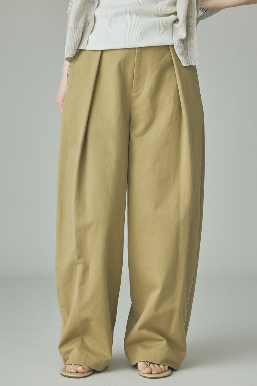 【カレンソロジー/Curensology】のコットンワッシャースタッズパンツ 人気、トレンドファッション・服の通販 founy(ファニー) 　ファッション　Fashion　レディースファッション　Fashion for Women　パンツ　Pants & Trousers　おすすめ　Recommended / Our Picks　ウォッシャブル　Machine Washable　シンプル　Simple, Minimal　スタッズ　Studs, Metal Accents　バランス　Balance, Style Balance　ワッシャー　Washer, Crinkled Finish　ヴィンテージ　Vintage Style　夏　Summer　新作・新入荷　New Arrivals / New In　羽織　Haori, Light Jacket　other-2|ID: prp329100004942490 ipo3291000000037095354