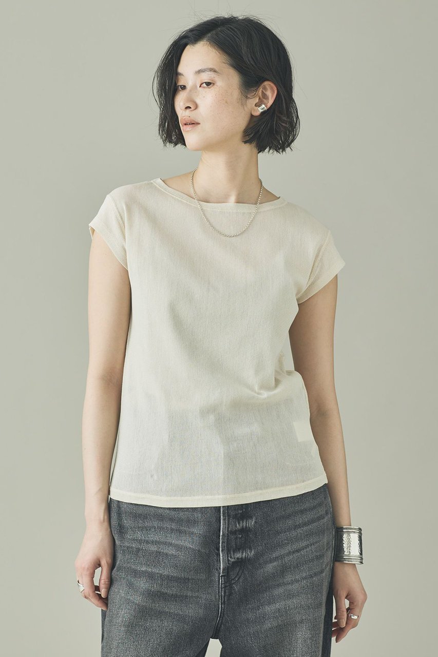 【カレンソロジー/Curensology】のコットンチュールショートスリーブプルオーバー インテリア・キッズ・メンズ・レディースファッション・服の通販 founy(ファニー) 　ファッション　Fashion　レディースファッション　Fashion for Women　トップス・カットソー　Cut & Sew Tops　シャツ・ブラウス・オフィスカジュアル　Elegant Blouses & Button-Ups　ロングTシャツ・Tシャツ　Longline T-Shirts & Tees　カジュアルプルオーバー・ニットトップス　Pullovers & Knit Tops / Casual Pullovers　カットソー・ベーシックTシャツ　Cut-and-Sewn Tops / Stretch Tees & Basics　おすすめ　Recommended / Our Picks　インナー　Innerwear　ショート　Short, Short Length　ストレッチ　Stretch, Stretchy Fabric　スリーブ　Sleeve, Long Sleeve / Short Sleeve　ビスチェ　Bustier, Corset Top　半袖　Short Sleeve, Half Sleeve　新作・新入荷　New Arrivals / New In　アイボリー|ID: prp329100004942493 ipo3291000000037095382