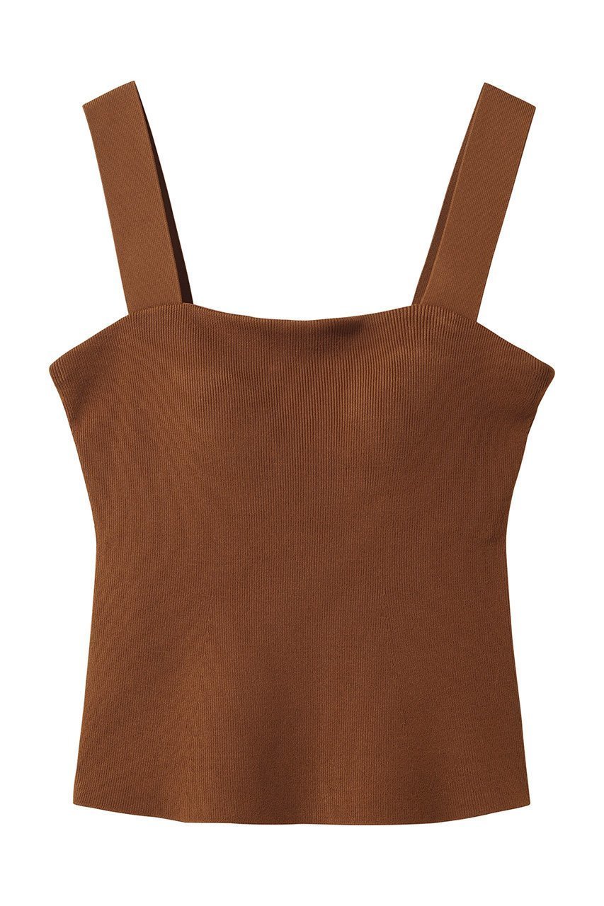 【ナイスナイスモーメント/NICENICE MOMENT】のスクエア タンクトップ(3Dカップ付き) インテリア・キッズ・メンズ・レディースファッション・服の通販 founy(ファニー) 　ファッション　Fashion　レディースファッション　Fashion for Women　トップス・カットソー　Cut & Sew Tops　ニット　Knit Tops & Sweaters　カジュアルプルオーバー・ニットトップス　Pullovers & Knit Tops / Casual Pullovers　インナー　Innerwear　スクエア　Square, Square Shape　タンク　Tank Top, Sleeveless Top　ワイヤー　Wire, Wired Bra　新作・新入荷　New Arrivals / New In　シーダーブラウン|ID: prp329100004942503 ipo3291000000037095477