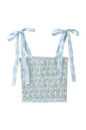 【エスゼット ブロックプリント/SZ Blockprints】 DAISY TOP BLUEBERRY キャミソールトップ人気、トレンドファッション・服の通販 founy(ファニー) ファッション Fashion レディースファッション Fashion for Women トップス・カットソー Cut & Sew Tops キャミソール&ノースリーブ Camisoles & Sleeveless Tops シャツ・ブラウス・オフィスカジュアル Elegant Blouses & Button-Ups ロングTシャツ・Tシャツ Longline T-Shirts & Tees カットソー・ベーシックTシャツ Cut-and-Sewn Tops / Stretch Tees & Basics キャミソール Camisole, Spaghetti Strap Top ショルダー Shoulder, Shoulder Strap タンク Tank Top, Sleeveless Top バランス Balance, Style Balance リボン Ribbon, Bow ワイド Wide, Wide Fit 夏 Summer 新作・新入荷 New Arrivals / New In 春 Spring S/S・春夏 SS, Spring/Summer, Warm Season |ID:prp329100004942507