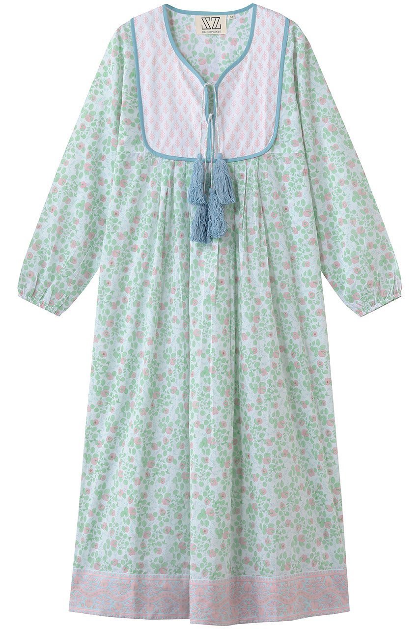 【エスゼット ブロックプリント/SZ Blockprints】のKITTY DRESS BLUEBERRY タッセル付きドレス インテリア・キッズ・メンズ・レディースファッション・服の通販 founy(ファニー) 　ファッション　Fashion　レディースファッション　Fashion for Women　ワンピース　Dresses　フォーマル・パーティードレス・結婚式用ドレス　Elegant & Casual Dresses　チュニック　Tunic Tops & Dresses　オリエンタル　Oriental Pattern　タッセル　Tassel, Fringe　チュニック　Tunic, Long Top　ドレス　Dress, One-Piece　フレア　Flare, Flared　リゾート　Resort, Vacation Style　新作・新入荷　New Arrivals / New In　ライトグリーン|ID: prp329100004942508 ipo3291000000037095510