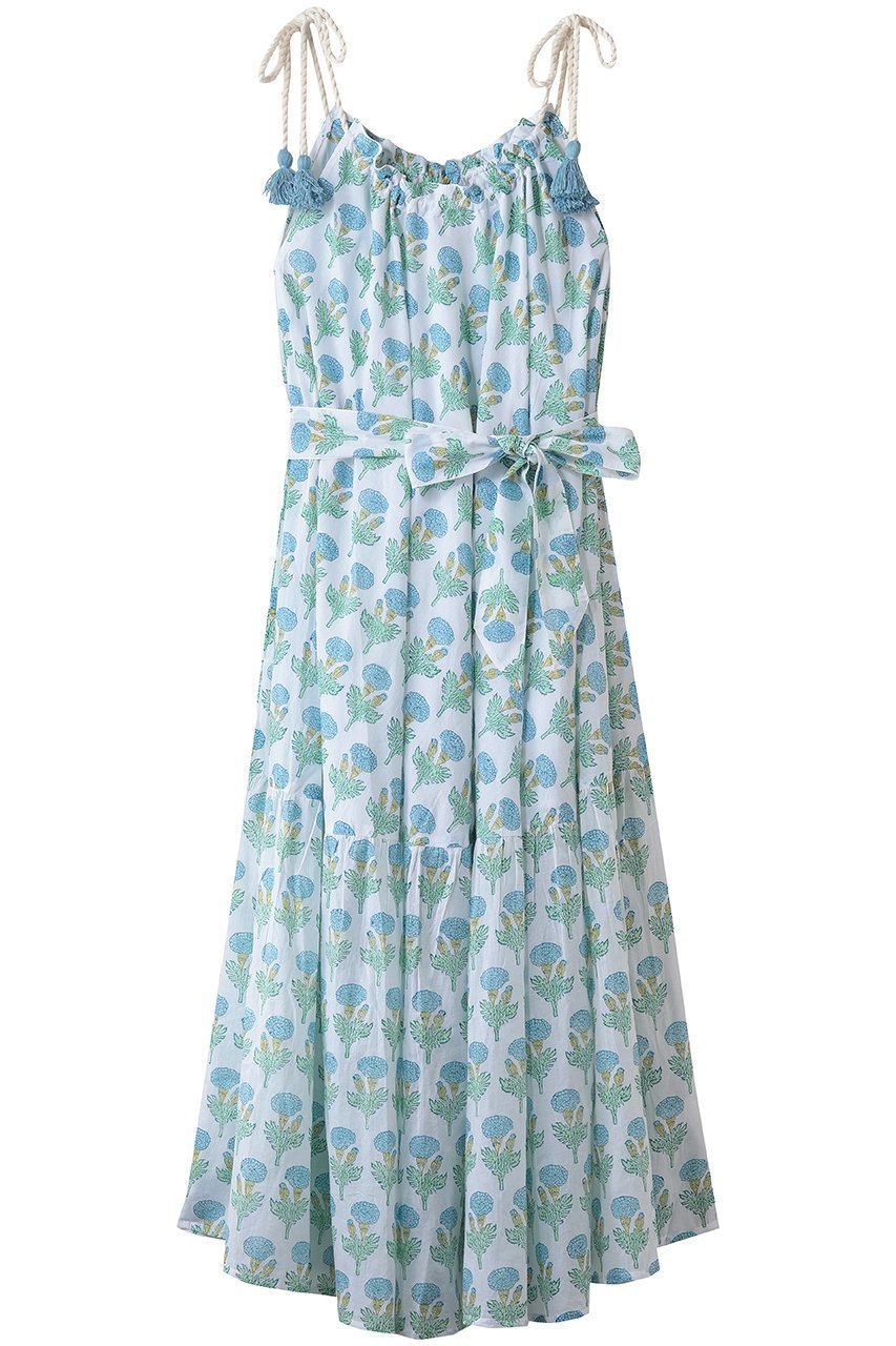 【エスゼット ブロックプリント/SZ Blockprints】のALEXANDRA DRESS FLEUR キャミソールドレス 人気、トレンドファッション・服の通販 founy(ファニー) 　ファッション　Fashion　レディースファッション　Fashion for Women　ワンピース　Dresses　フォーマル・パーティードレス・結婚式用ドレス　Elegant & Casual Dresses　チュニック　Tunic Tops & Dresses　キャミソール　Camisole, Spaghetti Strap Top　チュニック　Tunic, Long Top　ドレス　Dress, One-Piece　バランス　Balance, Style Balance　フリンジ　Fringe, Tassel　プリント　Print, Printed Pattern　ラップ　Wrap, Wrap Design　ロング　Long, Long-Length　夏　Summer　新作・新入荷　New Arrivals / New In　 other-1|ID: prp329100004942510 ipo3291000000037095527