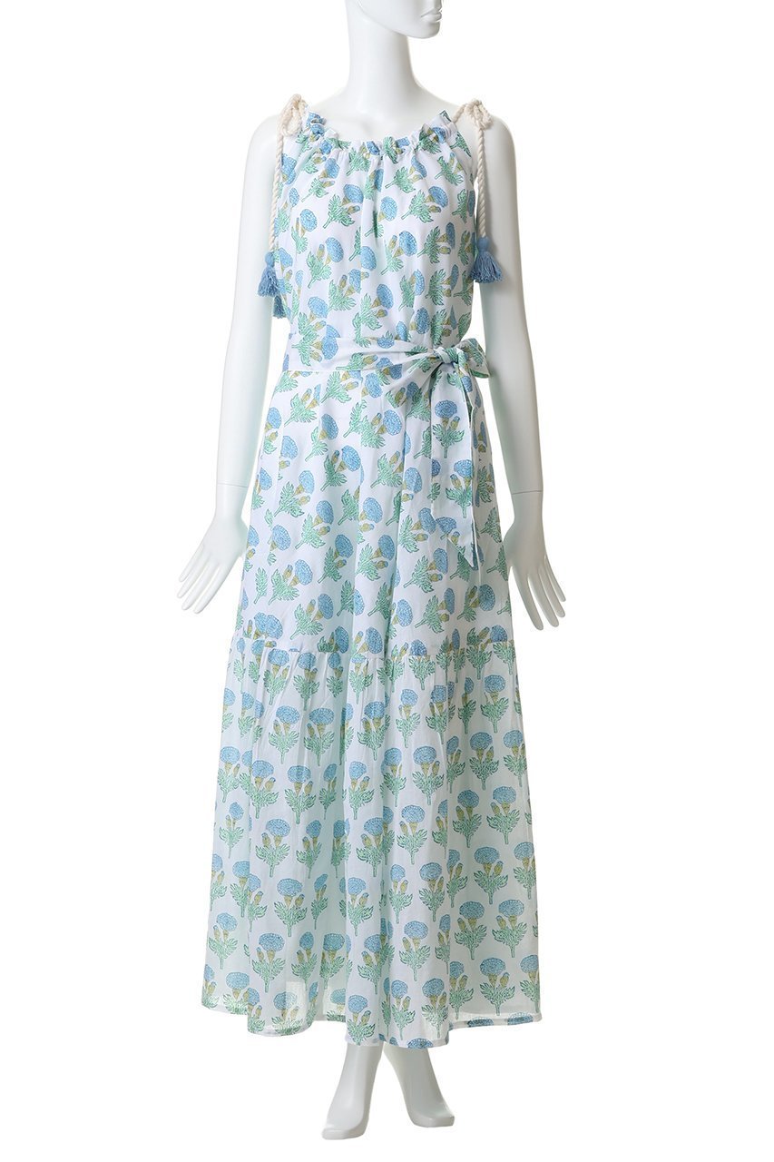 【エスゼット ブロックプリント/SZ Blockprints】のALEXANDRA DRESS FLEUR キャミソールドレス 人気、トレンドファッション・服の通販 founy(ファニー) 　ファッション　Fashion　レディースファッション　Fashion for Women　ワンピース　Dresses　フォーマル・パーティードレス・結婚式用ドレス　Elegant & Casual Dresses　チュニック　Tunic Tops & Dresses　キャミソール　Camisole, Spaghetti Strap Top　チュニック　Tunic, Long Top　ドレス　Dress, One-Piece　バランス　Balance, Style Balance　フリンジ　Fringe, Tassel　プリント　Print, Printed Pattern　ラップ　Wrap, Wrap Design　ロング　Long, Long-Length　夏　Summer　新作・新入荷　New Arrivals / New In　other-2|ID: prp329100004942510 ipo3291000000037095529