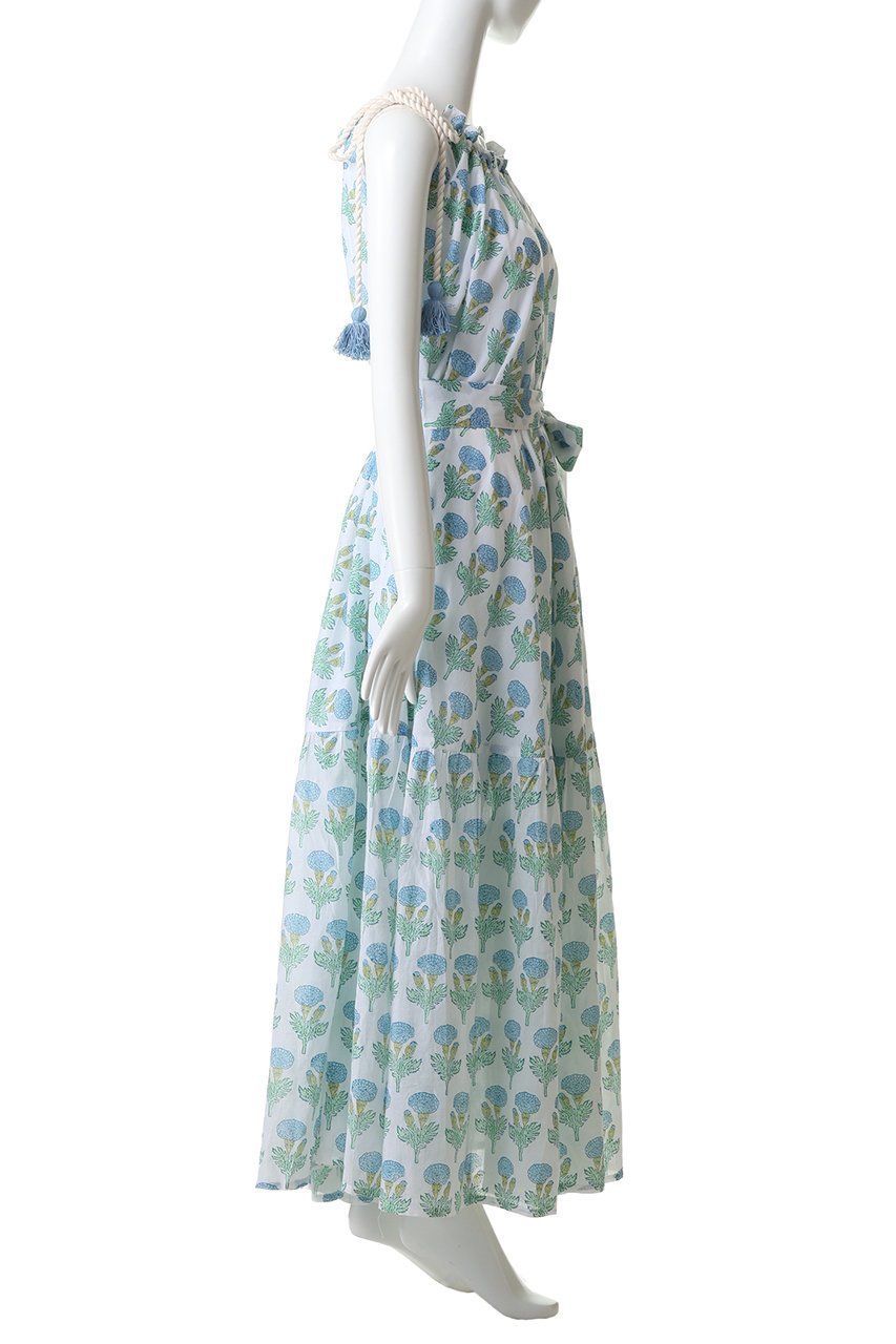 【エスゼット ブロックプリント/SZ Blockprints】のALEXANDRA DRESS FLEUR キャミソールドレス 人気、トレンドファッション・服の通販 founy(ファニー) 　ファッション　Fashion　レディースファッション　Fashion for Women　ワンピース　Dresses　フォーマル・パーティードレス・結婚式用ドレス　Elegant & Casual Dresses　チュニック　Tunic Tops & Dresses　キャミソール　Camisole, Spaghetti Strap Top　チュニック　Tunic, Long Top　ドレス　Dress, One-Piece　バランス　Balance, Style Balance　フリンジ　Fringe, Tassel　プリント　Print, Printed Pattern　ラップ　Wrap, Wrap Design　ロング　Long, Long-Length　夏　Summer　新作・新入荷　New Arrivals / New In　other-3|ID: prp329100004942510 ipo3291000000037095530