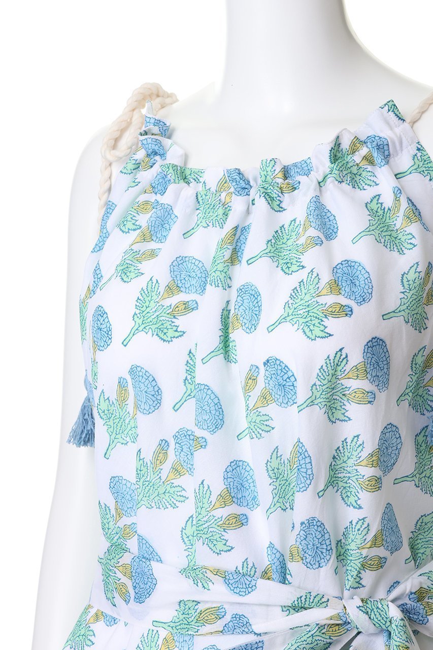 【エスゼット ブロックプリント/SZ Blockprints】のALEXANDRA DRESS FLEUR キャミソールドレス 人気、トレンドファッション・服の通販 founy(ファニー) 　ファッション　Fashion　レディースファッション　Fashion for Women　ワンピース　Dresses　フォーマル・パーティードレス・結婚式用ドレス　Elegant & Casual Dresses　チュニック　Tunic Tops & Dresses　キャミソール　Camisole, Spaghetti Strap Top　チュニック　Tunic, Long Top　ドレス　Dress, One-Piece　バランス　Balance, Style Balance　フリンジ　Fringe, Tassel　プリント　Print, Printed Pattern　ラップ　Wrap, Wrap Design　ロング　Long, Long-Length　夏　Summer　新作・新入荷　New Arrivals / New In　other-5|ID: prp329100004942510 ipo3291000000037095532