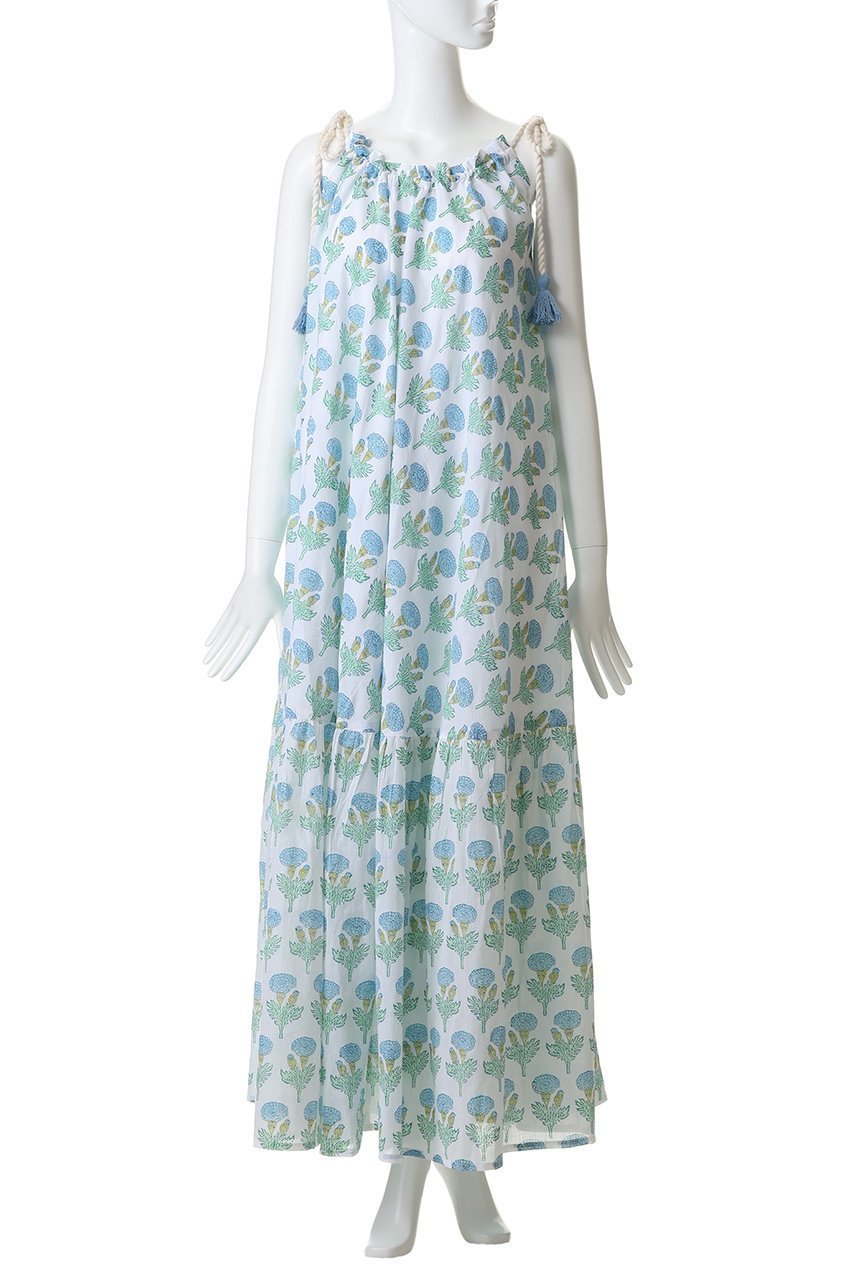 【エスゼット ブロックプリント/SZ Blockprints】のALEXANDRA DRESS FLEUR キャミソールドレス 人気、トレンドファッション・服の通販 founy(ファニー) 　ファッション　Fashion　レディースファッション　Fashion for Women　ワンピース　Dresses　フォーマル・パーティードレス・結婚式用ドレス　Elegant & Casual Dresses　チュニック　Tunic Tops & Dresses　キャミソール　Camisole, Spaghetti Strap Top　チュニック　Tunic, Long Top　ドレス　Dress, One-Piece　バランス　Balance, Style Balance　フリンジ　Fringe, Tassel　プリント　Print, Printed Pattern　ラップ　Wrap, Wrap Design　ロング　Long, Long-Length　夏　Summer　新作・新入荷　New Arrivals / New In　other-6|ID: prp329100004942510 ipo3291000000037095533