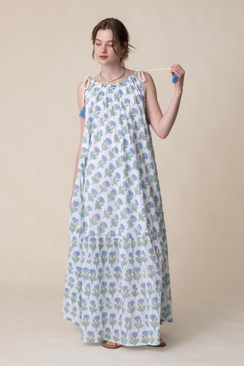 【エスゼット ブロックプリント/SZ Blockprints】のALEXANDRA DRESS FLEUR キャミソールドレス 人気、トレンドファッション・服の通販 founy(ファニー) 　ファッション　Fashion　レディースファッション　Fashion for Women　ワンピース　Dresses　フォーマル・パーティードレス・結婚式用ドレス　Elegant & Casual Dresses　チュニック　Tunic Tops & Dresses　キャミソール　Camisole, Spaghetti Strap Top　チュニック　Tunic, Long Top　ドレス　Dress, One-Piece　バランス　Balance, Style Balance　フリンジ　Fringe, Tassel　プリント　Print, Printed Pattern　ラップ　Wrap, Wrap Design　ロング　Long, Long-Length　夏　Summer　新作・新入荷　New Arrivals / New In　other-7|ID: prp329100004942510 ipo3291000000037095534