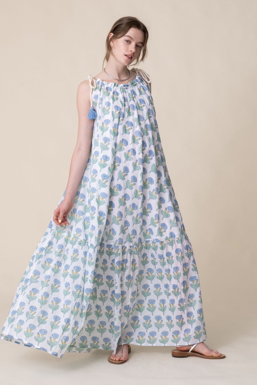 【エスゼット ブロックプリント/SZ Blockprints】のALEXANDRA DRESS FLEUR キャミソールドレス 人気、トレンドファッション・服の通販 founy(ファニー) 　ファッション　Fashion　レディースファッション　Fashion for Women　ワンピース　Dresses　フォーマル・パーティードレス・結婚式用ドレス　Elegant & Casual Dresses　チュニック　Tunic Tops & Dresses　キャミソール　Camisole, Spaghetti Strap Top　チュニック　Tunic, Long Top　ドレス　Dress, One-Piece　バランス　Balance, Style Balance　フリンジ　Fringe, Tassel　プリント　Print, Printed Pattern　ラップ　Wrap, Wrap Design　ロング　Long, Long-Length　夏　Summer　新作・新入荷　New Arrivals / New In　other-8|ID: prp329100004942510 ipo3291000000037095535