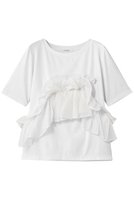 【ミディウミソリッド/MIDIUMISOLID】のShift Frill Tee Tシャツ 人気、トレンドファッション・服の通販 founy(ファニー) ファッション Fashion レディースファッション Fashion for Women トップス・カットソー Cut & Sew Tops シャツ・ブラウス・オフィスカジュアル Elegant Blouses & Button-Ups ロングTシャツ・Tシャツ Longline T-Shirts & Tees カットソー・ベーシックTシャツ Cut-and-Sewn Tops / Stretch Tees & Basics おすすめ Recommended / Our Picks イレギュラー Irregular Design コンパクト Compact, Small Size ショート Short, Short Length ジャケット Jacket, Outerwear スリーブ Sleeve, Long Sleeve / Short Sleeve フリル Frill, Ruffle 新作・新入荷 New Arrivals / New In |ID:prp329100004942512