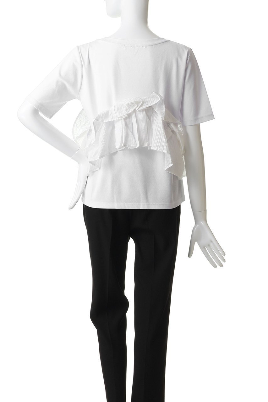 【ミディウミソリッド/MIDIUMISOLID】のShift Frill Tee Tシャツ 人気、トレンドファッション・服の通販 founy(ファニー) 　ファッション　Fashion　レディースファッション　Fashion for Women　トップス・カットソー　Cut & Sew Tops　シャツ・ブラウス・オフィスカジュアル　Elegant Blouses & Button-Ups　ロングTシャツ・Tシャツ　Longline T-Shirts & Tees　カットソー・ベーシックTシャツ　Cut-and-Sewn Tops / Stretch Tees & Basics　おすすめ　Recommended / Our Picks　イレギュラー　Irregular Design　コンパクト　Compact, Small Size　ショート　Short, Short Length　ジャケット　Jacket, Outerwear　スリーブ　Sleeve, Long Sleeve / Short Sleeve　フリル　Frill, Ruffle　新作・新入荷　New Arrivals / New In　other-4|ID: prp329100004942512 ipo3291000000037095549