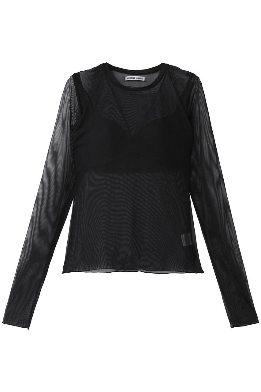 【ナイスナイスモーメント/NICENICE MOMENT】のメッシュ ロングスリーブ シェル(3Dカップ付き) インテリア・キッズ・メンズ・レディースファッション・服の通販 founy(ファニー) 　ファッション　Fashion　レディースファッション　Fashion for Women　下着・ランジェリー　Lingerie & Intimates　その他ランジェリー・インナーアイテム　Other Lingerie / Intimates　インナー　Innerwear　スリーブ　Sleeve, Long Sleeve / Short Sleeve　メッシュ　Mesh, Net Fabric　ランジェリー　Lingerie, Intimate Wear　ロング　Long, Long-Length　ワイヤー　Wire, Wired Bra　新作・新入荷　New Arrivals / New In　ブラック|ID: prp329100004942520 ipo3291000000037095596