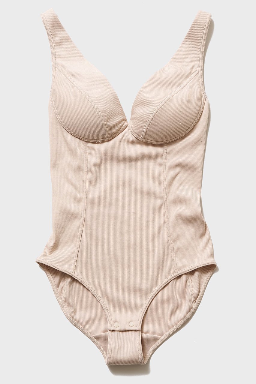 【ナイスナイスモーメント/NICENICE MOMENT】のディープ Vネック ボディスーツ(不織布カップ付き) インテリア・キッズ・メンズ・レディースファッション・服の通販 founy(ファニー) 　ファッション　Fashion　レディースファッション　Fashion for Women　スーツ　Business Suits & Workwear　インナー　Innerwear　カッティング　Cutting Detail　スポーティ　Sporty, Casual Athletic　スーツ　Suit, Formalwear　ランジェリー　Lingerie, Intimate Wear　新作・新入荷　New Arrivals / New In　アーモンド|ID: prp329100004942524 ipo3291000000037095618