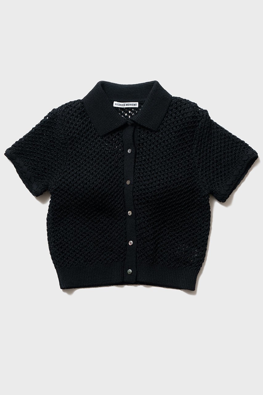 【ナイスナイスモーメント/NICENICE MOMENT】のアイレット ポロニット(不織布カップ付き) 人気、トレンドファッション・服の通販 founy(ファニー) 　ファッション　Fashion　レディースファッション　Fashion for Women　トップス・カットソー　Cut & Sew Tops　ニット　Knit Tops & Sweaters　カジュアルプルオーバー・ニットトップス　Pullovers & Knit Tops / Casual Pullovers　アイレット　Eyelet Lace　インナー　Innerwear　フロント　Front, Front Design　メッシュ　Mesh, Net Fabric　新作・新入荷　New Arrivals / New In　 other-1|ID: prp329100004942527 ipo3291000000037095644