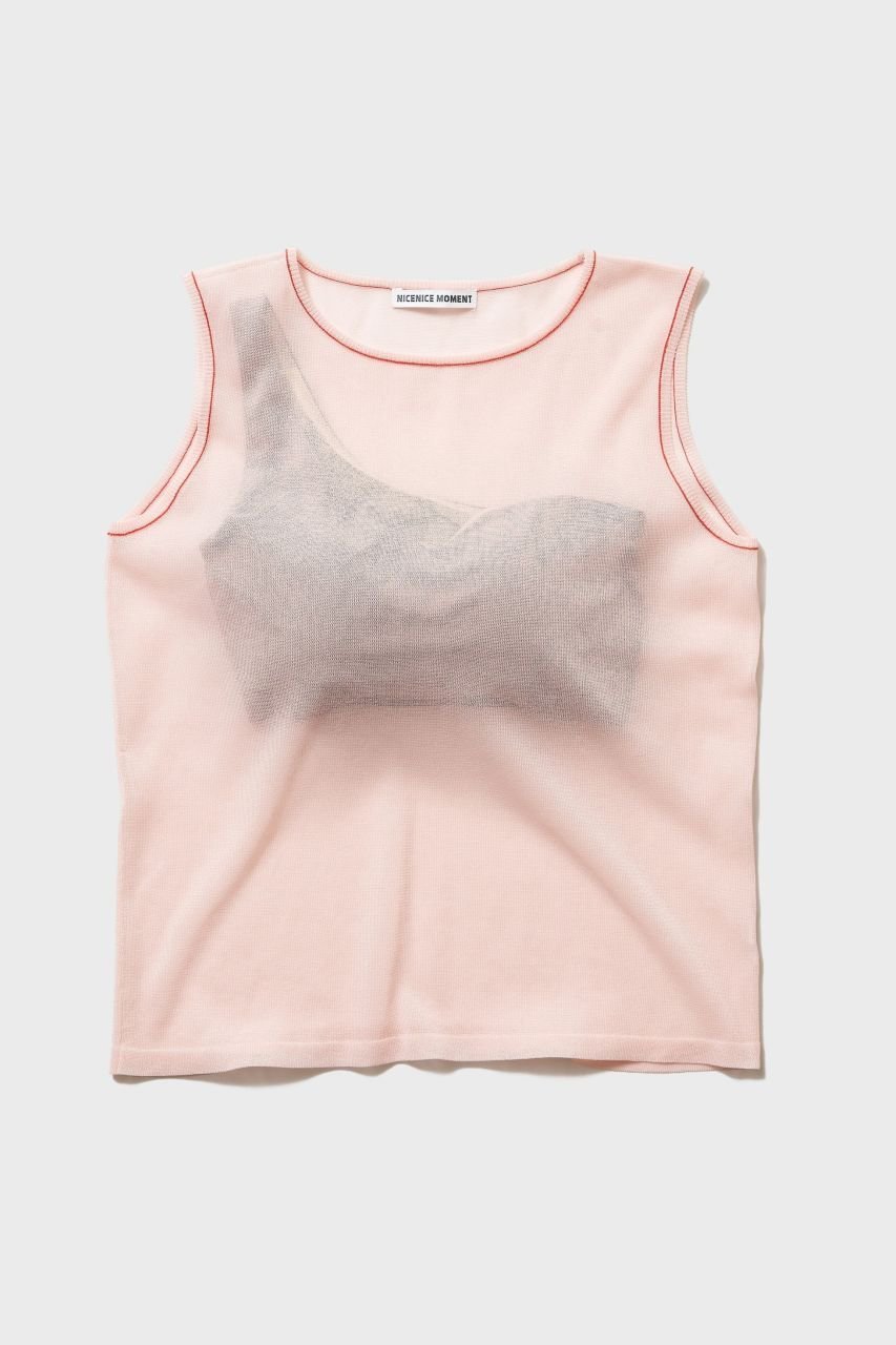 【ナイスナイスモーメント/NICENICE MOMENT】のシアーノースリーブ コンボ(3Dカップ付き) インテリア・キッズ・メンズ・レディースファッション・服の通販 founy(ファニー) 　ファッション　Fashion　レディースファッション　Fashion for Women　トップス・カットソー　Cut & Sew Tops　ニット　Knit Tops & Sweaters　キャミソール&ノースリーブ　Camisoles & Sleeveless Tops　カジュアルプルオーバー・ニットトップス　Pullovers & Knit Tops / Casual Pullovers　インナー　Innerwear　ショルダー　Shoulder, Shoulder Strap　シルク　Silk, 100% Silk　バランス　Balance, Style Balance　ワイヤー　Wire, Wired Bra　新作・新入荷　New Arrivals / New In　ベイビーピンク|ID: prp329100004942529 ipo3291000000037095660