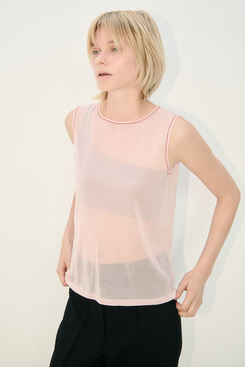 【ナイスナイスモーメント/NICENICE MOMENT】のシアーノースリーブ コンボ(3Dカップ付き) 人気、トレンドファッション・服の通販 founy(ファニー) 　ファッション　Fashion　レディースファッション　Fashion for Women　トップス・カットソー　Cut & Sew Tops　ニット　Knit Tops & Sweaters　キャミソール&ノースリーブ　Camisoles & Sleeveless Tops　カジュアルプルオーバー・ニットトップス　Pullovers & Knit Tops / Casual Pullovers　インナー　Innerwear　ショルダー　Shoulder, Shoulder Strap　シルク　Silk, 100% Silk　バランス　Balance, Style Balance　ワイヤー　Wire, Wired Bra　新作・新入荷　New Arrivals / New In　other-7|ID: prp329100004942529 ipo3291000000037095666