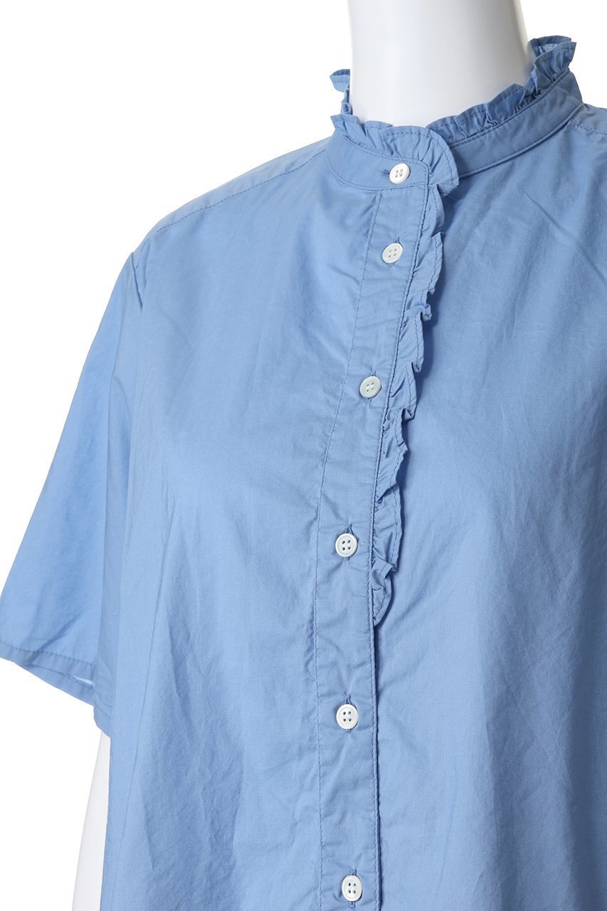 【ミディウミ/MidiUmi】のh/s front half frill shirt シャツ 人気、トレンドファッション・服の通販 founy(ファニー) 　ファッション　Fashion　レディースファッション　Fashion for Women　トップス・カットソー　Cut & Sew Tops　シャツ・ブラウス・オフィスカジュアル　Elegant Blouses & Button-Ups　おすすめ　Recommended / Our Picks　クロップド　Cropped, Short Length　ショート　Short, Short Length　ジャケット　Jacket, Outerwear　スタンド　Stand Collar, Upright Stand　スリーブ　Sleeve, Long Sleeve / Short Sleeve　トレンド　Trend, Trending Now　フリル　Frill, Ruffle　新作・新入荷　New Arrivals / New In　other-5|ID: prp329100004942540 ipo3291000000037095734