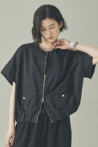 【カレンソロジー/Curensology】のタスランジップブラウス 人気、トレンドファッション・服の通販 founy(ファニー) ファッション Fashion レディースファッション Fashion for Women トップス・カットソー Cut & Sew Tops シャツ・ブラウス・オフィスカジュアル Elegant Blouses & Button-Ups ギャザー Gathered, Ruffled サテン Satin, Glossy Fabric ショート Short, Short Length ジップ Zip, Zipper スリーブ Sleeve, Long Sleeve / Short Sleeve バランス Balance, Style Balance ブルゾン Blouson, Bomber Jacket ワッシャー Washer, Crinkled Finish 再入荷 Restock / Back in Stock 夏 Summer 日本製 Made In Japan thumbnail ブラック|ID: prp329100004942574 ipo3291000000037095948