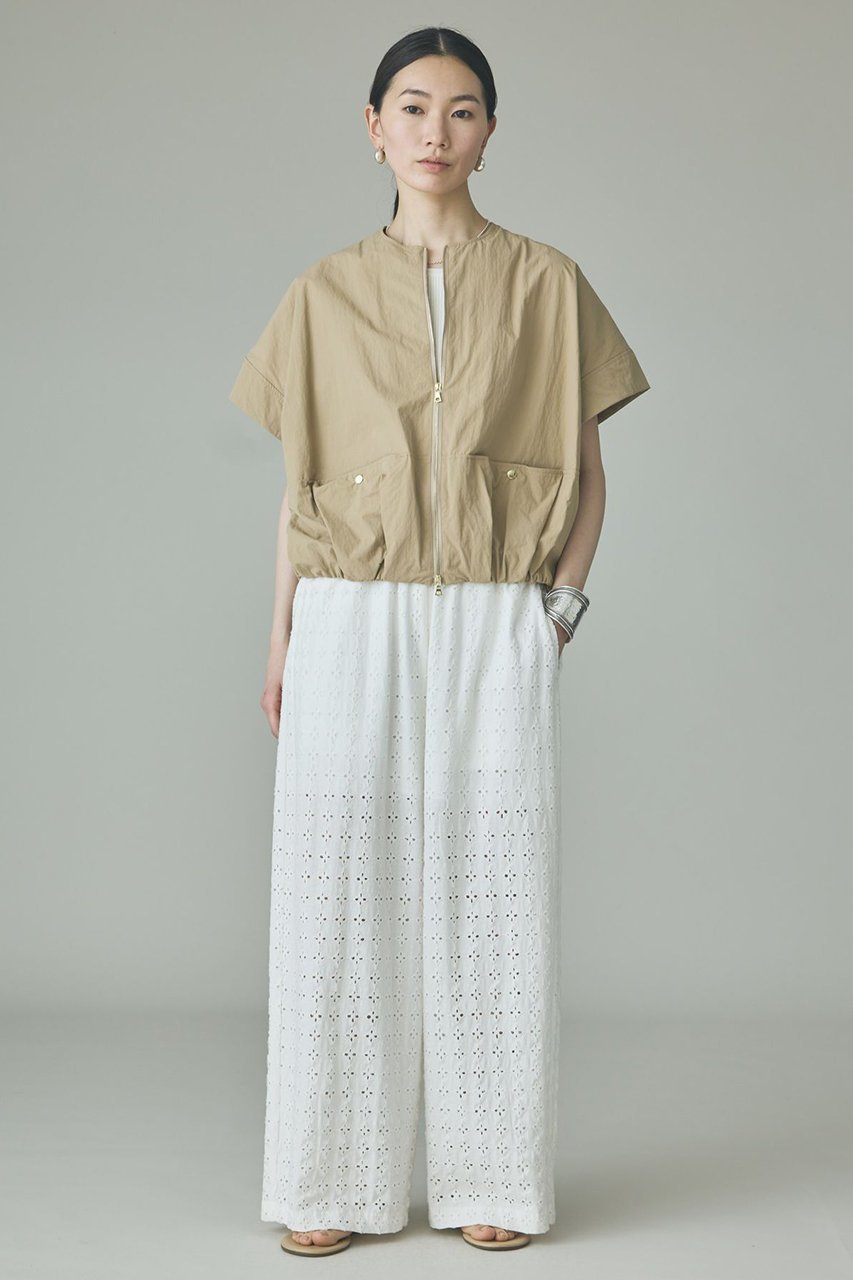 【カレンソロジー/Curensology】のタスランジップブラウス 人気、トレンドファッション・服の通販 founy(ファニー) 　ファッション　Fashion　レディースファッション　Fashion for Women　トップス・カットソー　Cut & Sew Tops　シャツ・ブラウス・オフィスカジュアル　Elegant Blouses & Button-Ups　ギャザー　Gathered, Ruffled　サテン　Satin, Glossy Fabric　ショート　Short, Short Length　ジップ　Zip, Zipper　スリーブ　Sleeve, Long Sleeve / Short Sleeve　バランス　Balance, Style Balance　ブルゾン　Blouson, Bomber Jacket　ワッシャー　Washer, Crinkled Finish　再入荷　Restock / Back in Stock　夏　Summer　日本製　Made In Japan　other-5|ID: prp329100004942574 ipo3291000000037095953