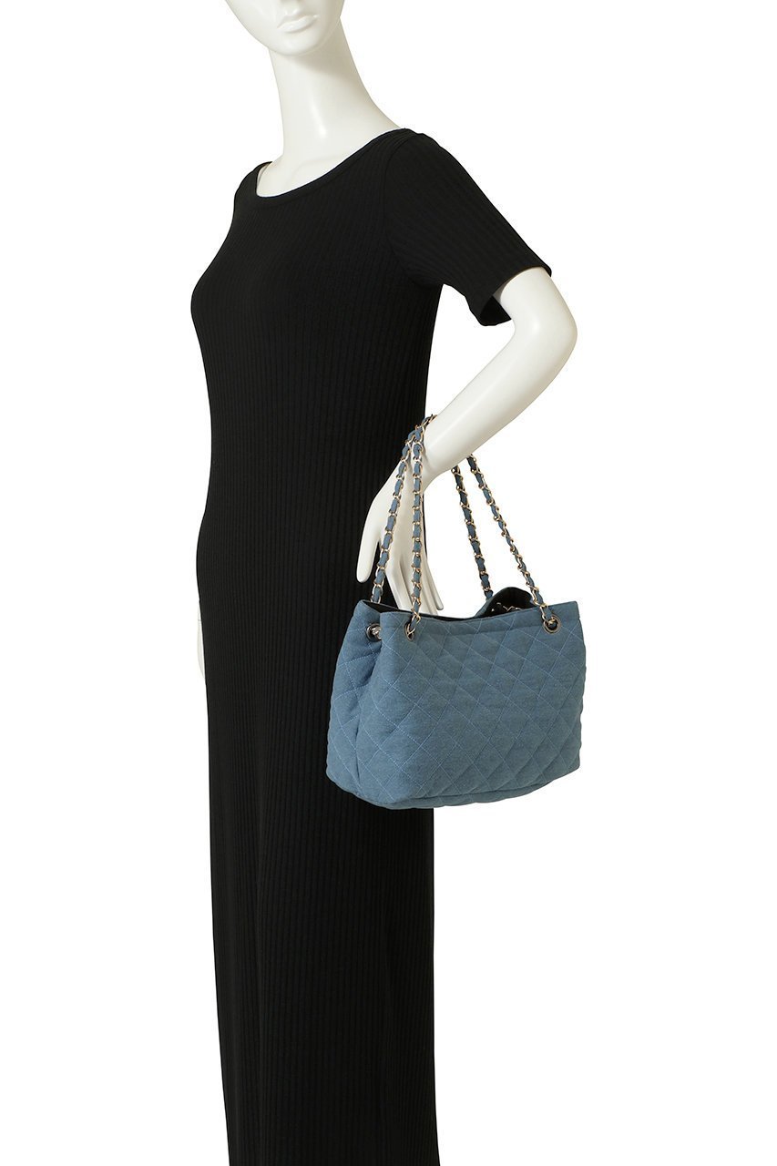 【マリュス/MALUS】の【ELLE SHOP限定】デニムキルティング ショルダーバッグ 人気、トレンドファッション・服の通販 founy(ファニー) 　ファッション　Fashion　レディースファッション　Fashion for Women　バッグ　Bags　キルティング　Quilted, Quilting　スラックス　Slacks, Dress Pants　チェーン　Chain, Chain Strap　デニム　Denim, Jeans Material　新作・新入荷　New Arrivals / New In　other-2|ID: prp329100004942590 ipo3291000000037096075